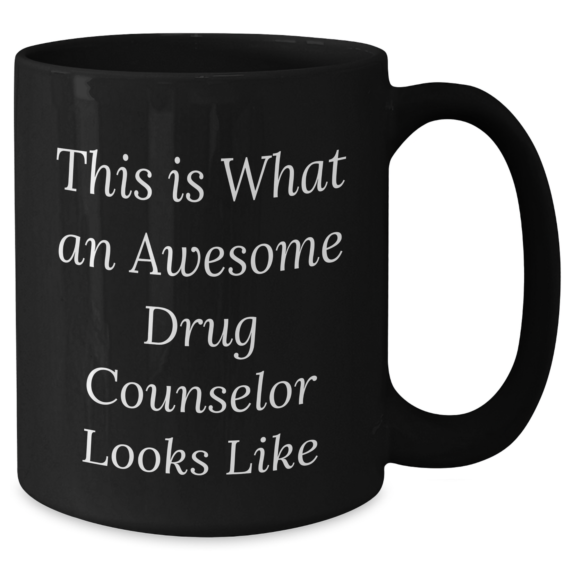 Funny Drug Counselor Gifts from Friends, Inspirational 'This Is What An Awesome Drug Counselor Looks Like' Black Coffee Mug for Graduation - Additional