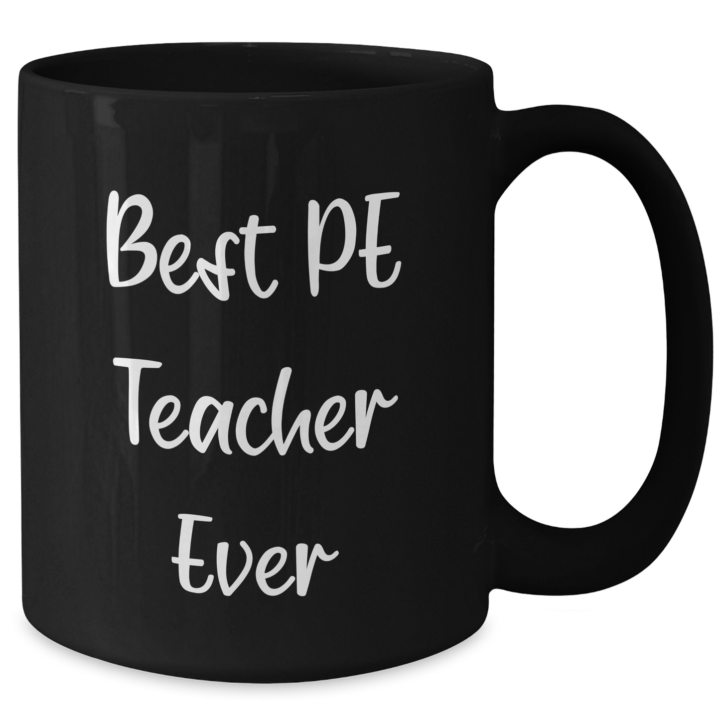 Funny PE Teacher Gifts from Men for Best PE Teacher Ever Black Coffee Mug, Perfect for Father's Day - Additional