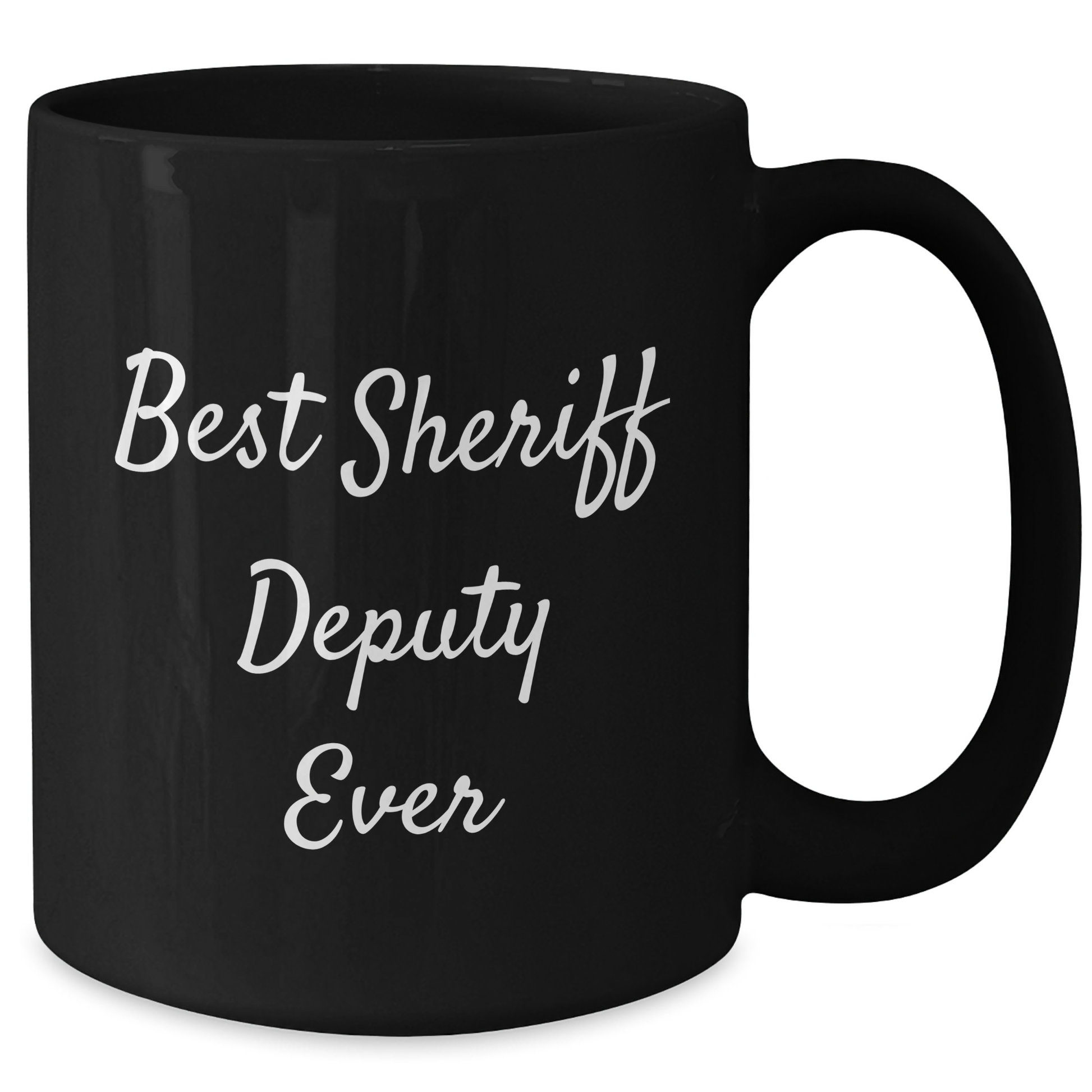 Funny Sheriff Deputy Gifts for Men, Black Coffee Mug 'Best Sheriff Deputy Ever', Unique Father's Day Unique Gifts from Friends - Additional