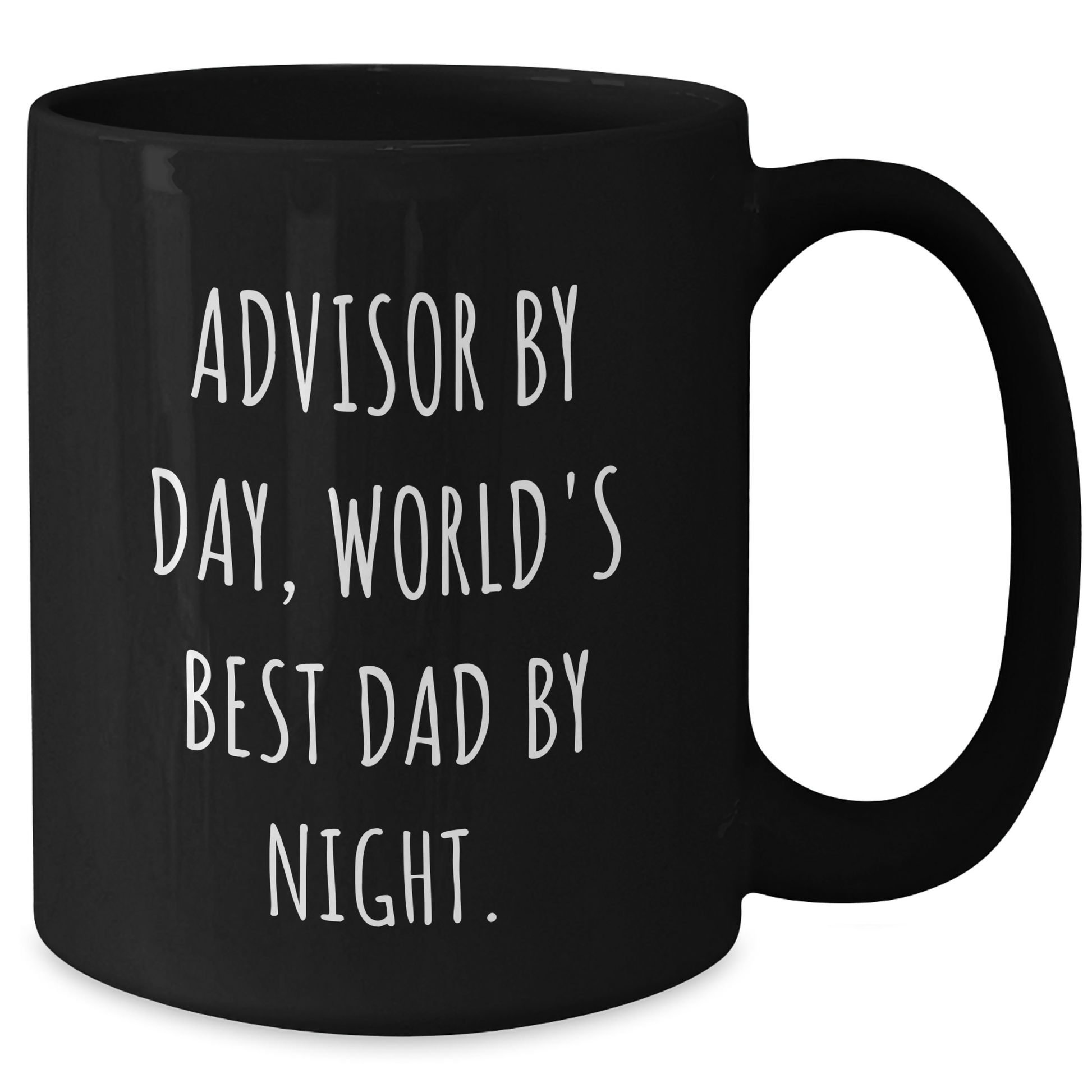 Funny Advisor Gifts for Father's Day - 'Advisor By Day, World's Best Dad By Night.' Black Coffee Mug - Additional