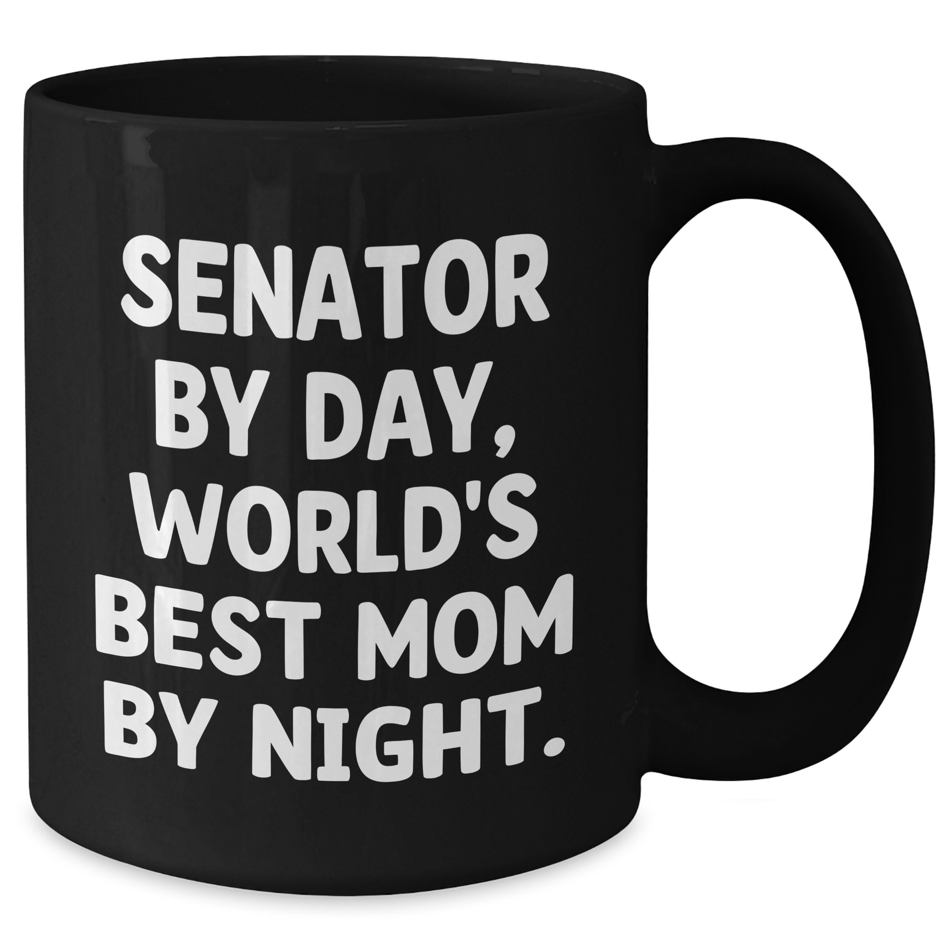 Senator Gifts from Men - Funny 'Senator By Day, World's Best Mom By Night.' Black Coffee Mug for Fathers Day - Additional