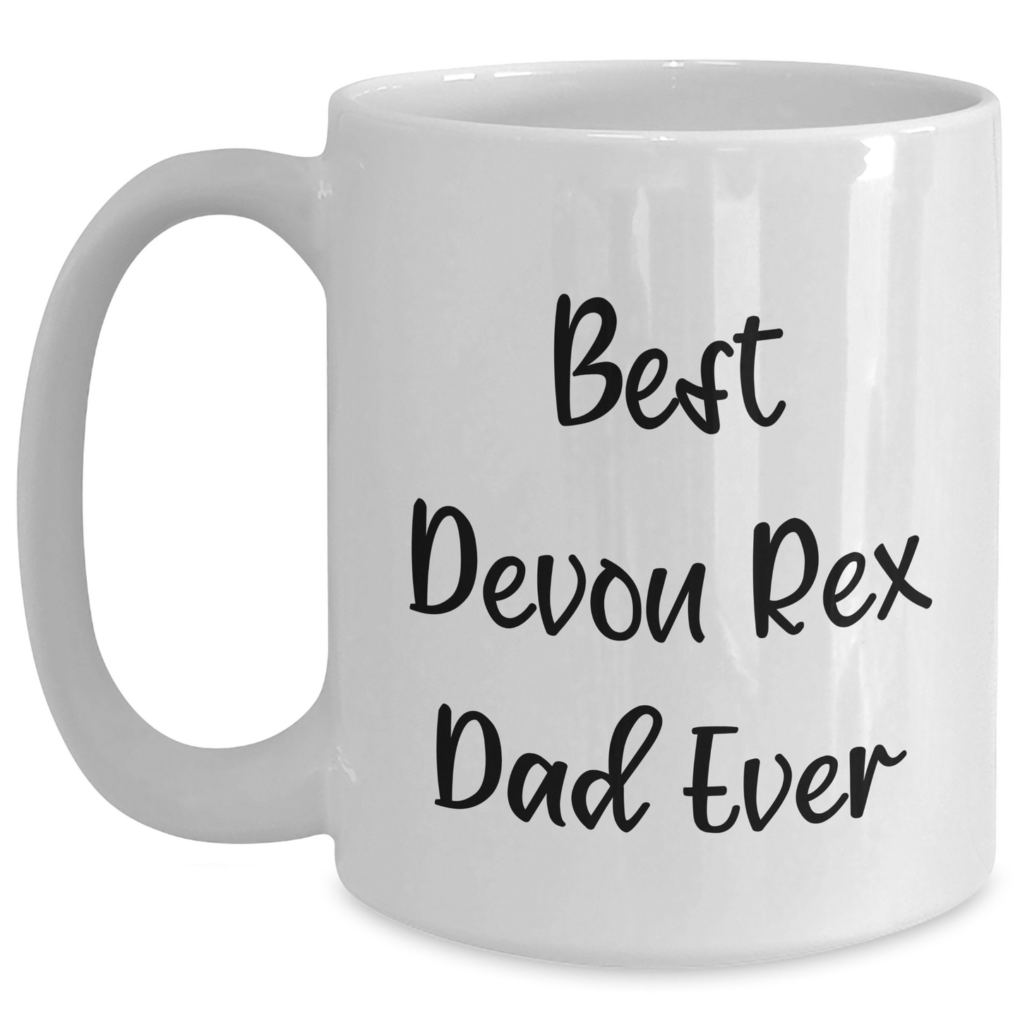 Devon Rex Cat Dad Funny Gifts from Family for Father's Day Unique White Coffee Mug - Main