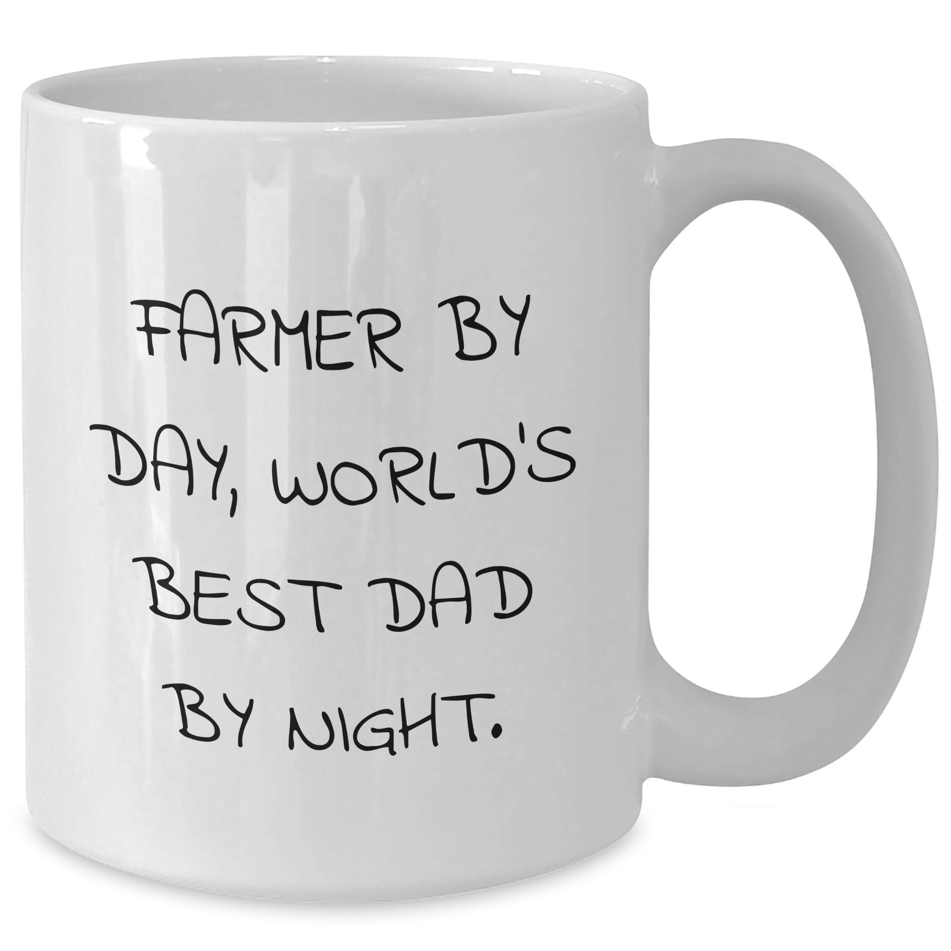 Farmer by Day, World's Best Dad by Night, Funny White Coffee Mug Gifts for Father's Day from Men to Family - Additional
