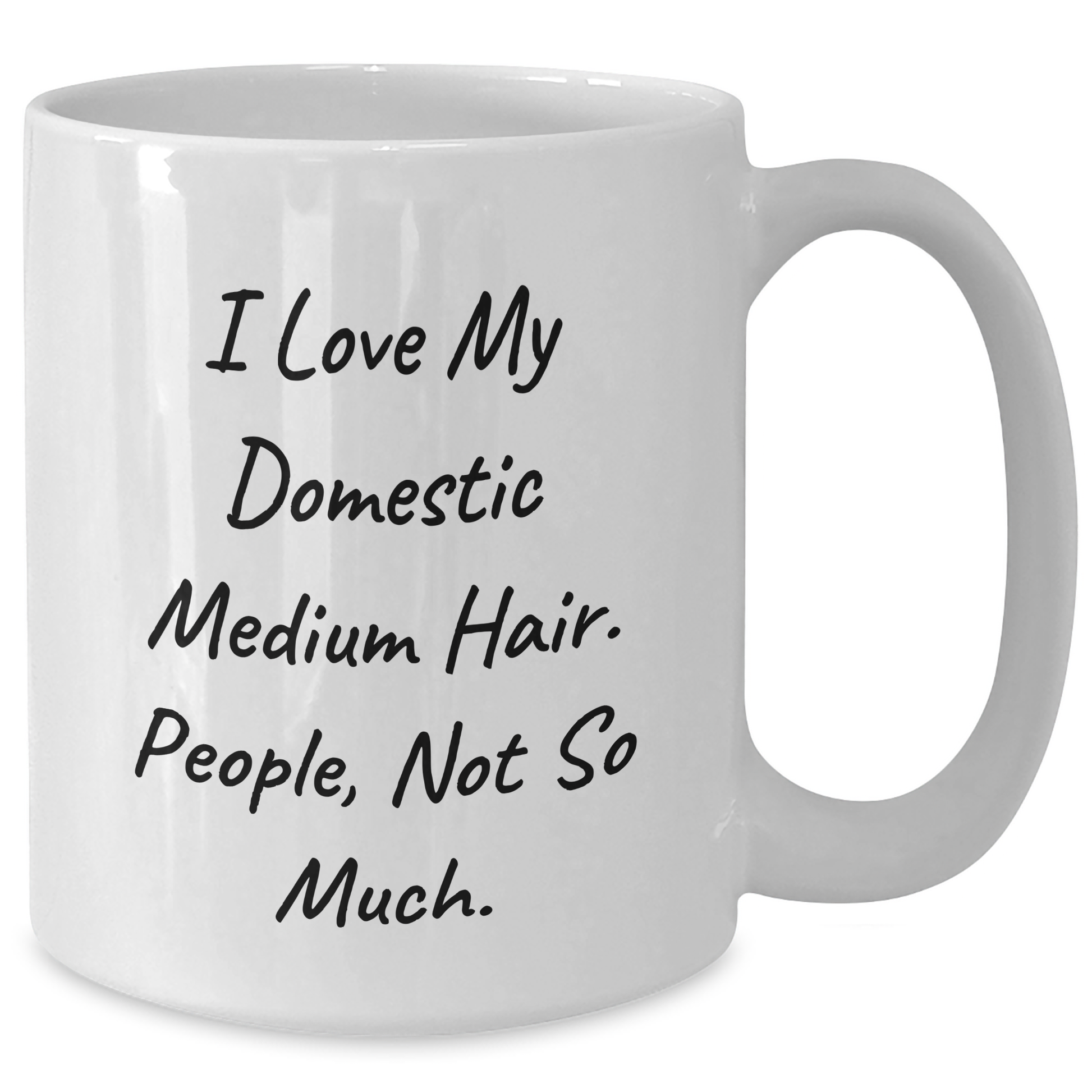 Domestic Medium Hair Lovers White Coffee Mug, Funny Quote Gifts from Friends for Graduation, 11oz or 15oz Capacity, Ceramic, Microwave and Dishwasher Safe - Additional