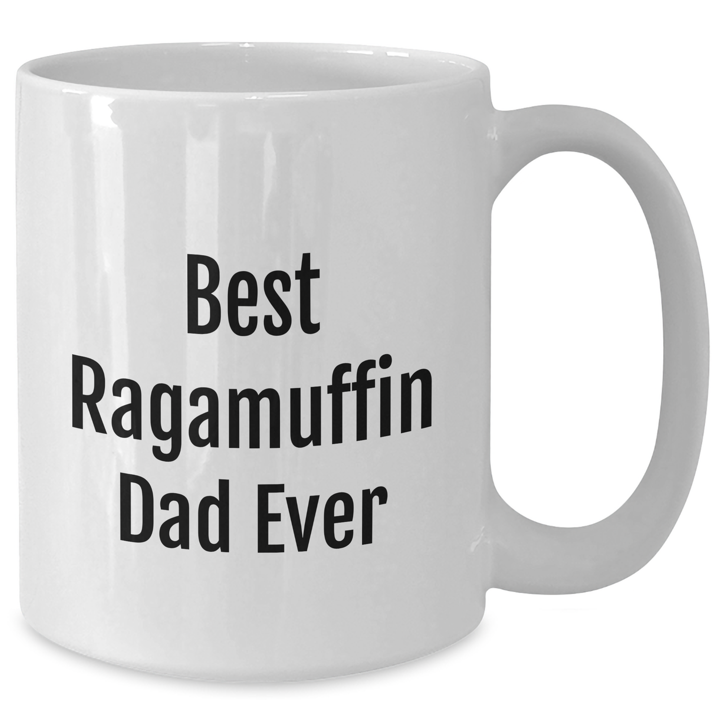 Ragamuffin Cat Lover's White Coffee Mug, Funny 'Best Ragamuffin Dad Ever' Quote, Gifts from Men to Family, Perfect for Father's Day, White 11oz or 15oz Ceramic Mug - Additional
