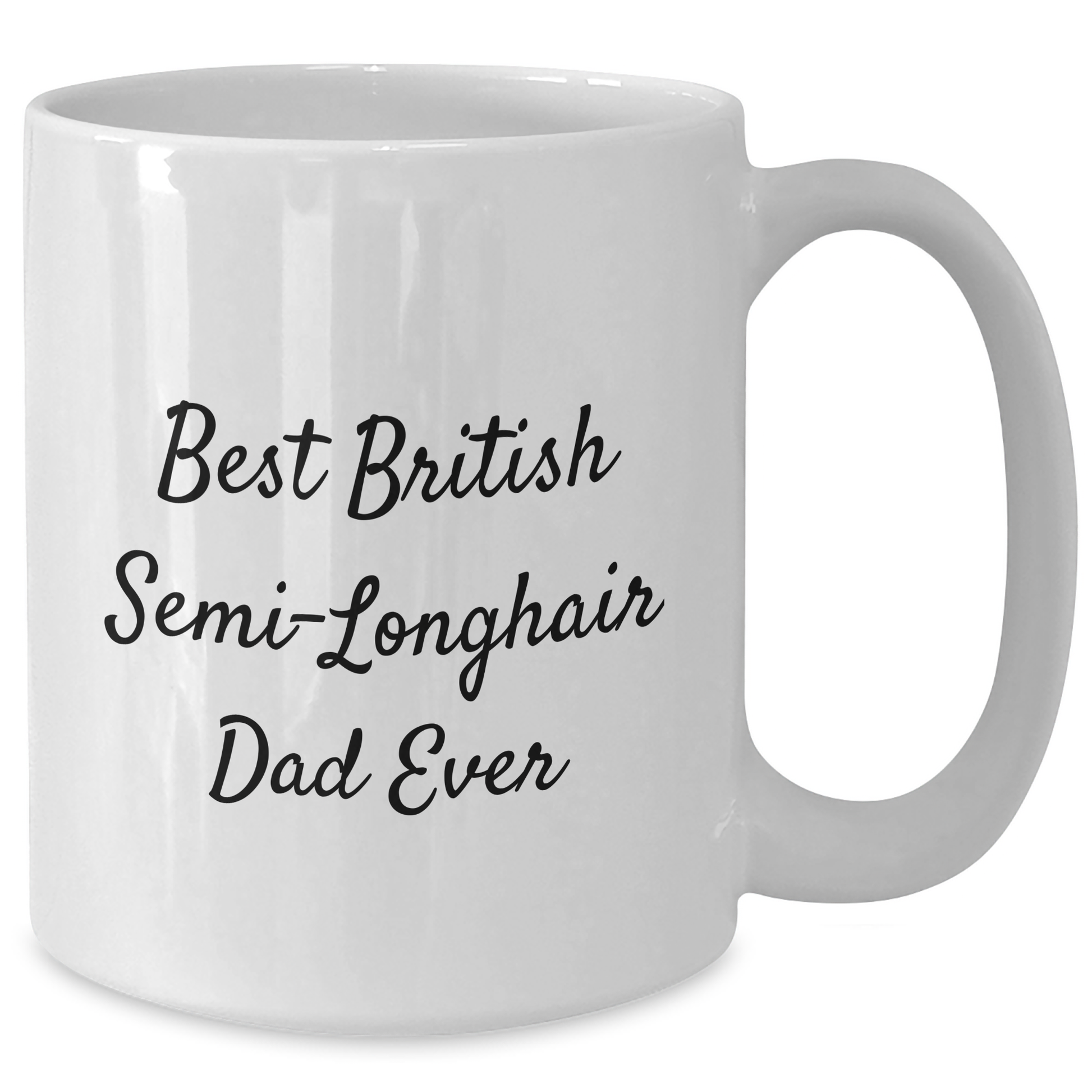Funny British Semi-Longhair Cat Dad's Unique White Coffee Mug Gifts for Men, Women, Friends from Family for Father's Day - Additional