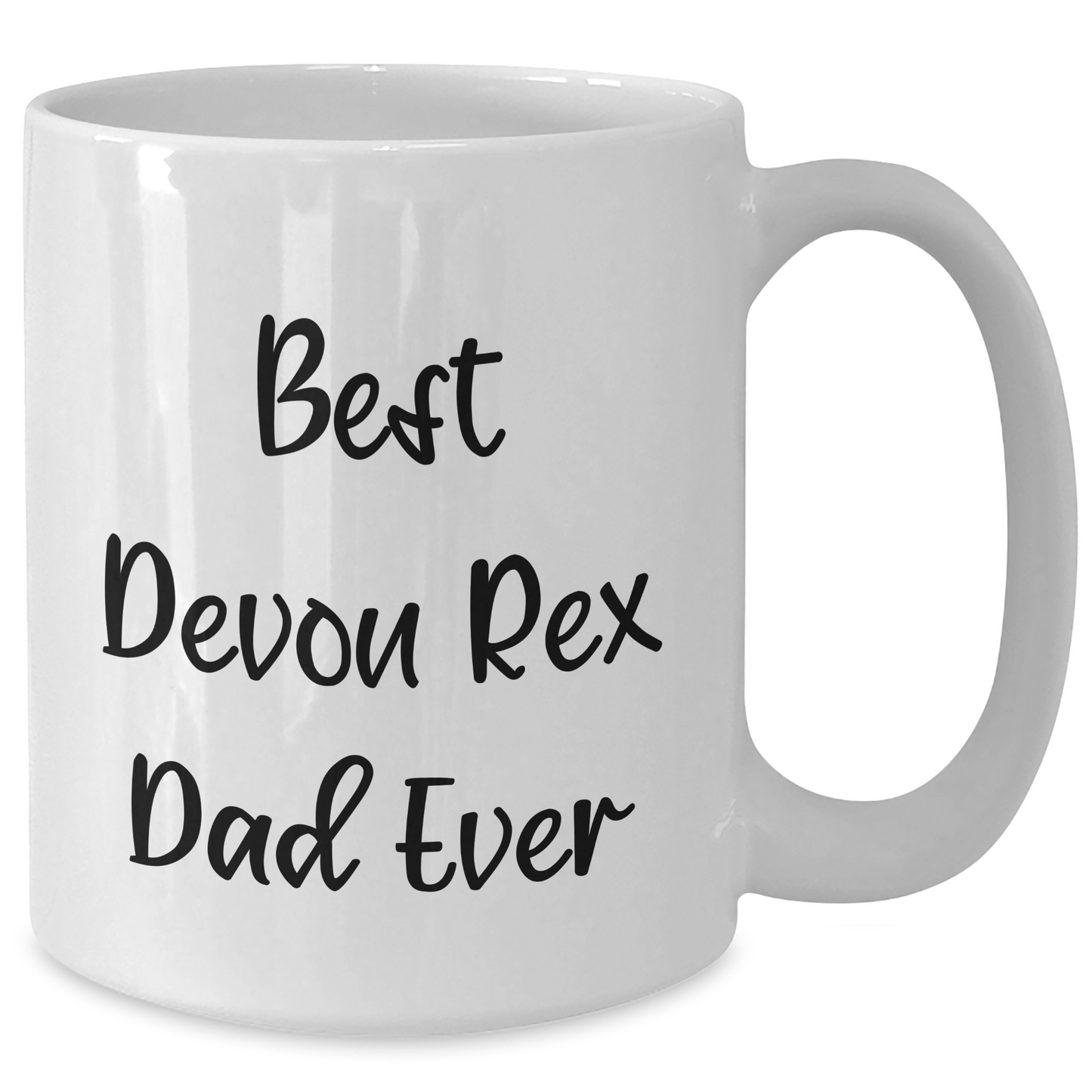 Devon Rex Cat Dad Funny Gifts from Family for Father's Day Unique White Coffee Mug - Additional