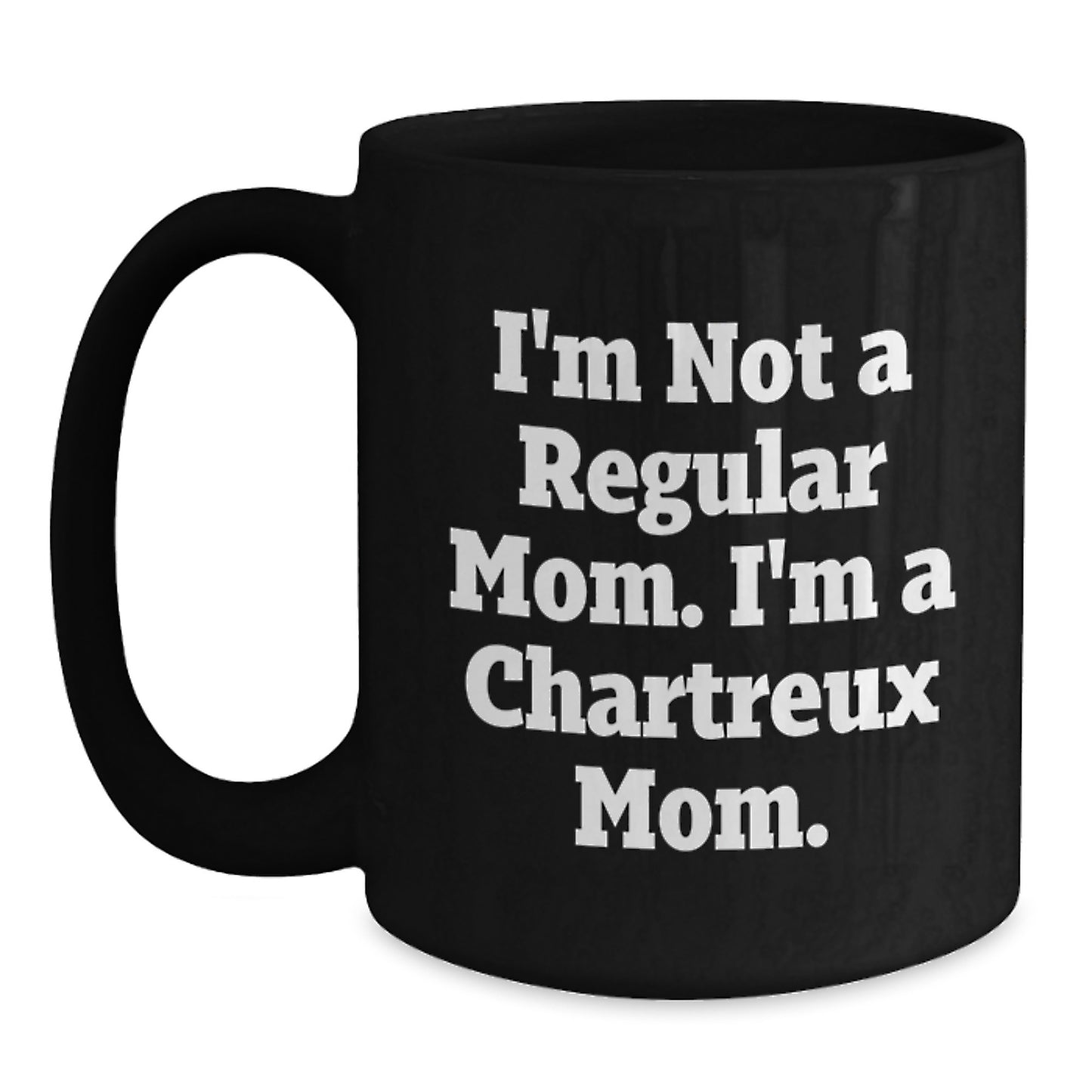 Funny Chartreux Cat Mom Black Coffee Mug Gifts for Men, Women, and Friends from Family, Unique Graduation Present - Main