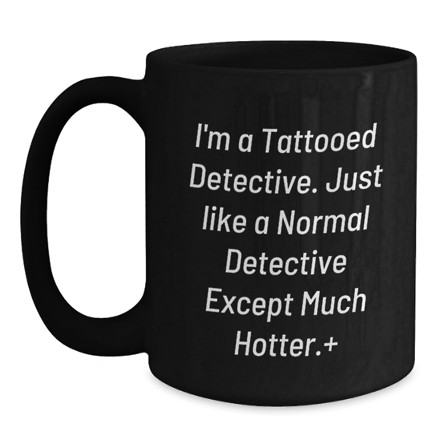 Funny Detective Gifts for Men from Friends, Unique Black Coffee Mug for Graduation - Main