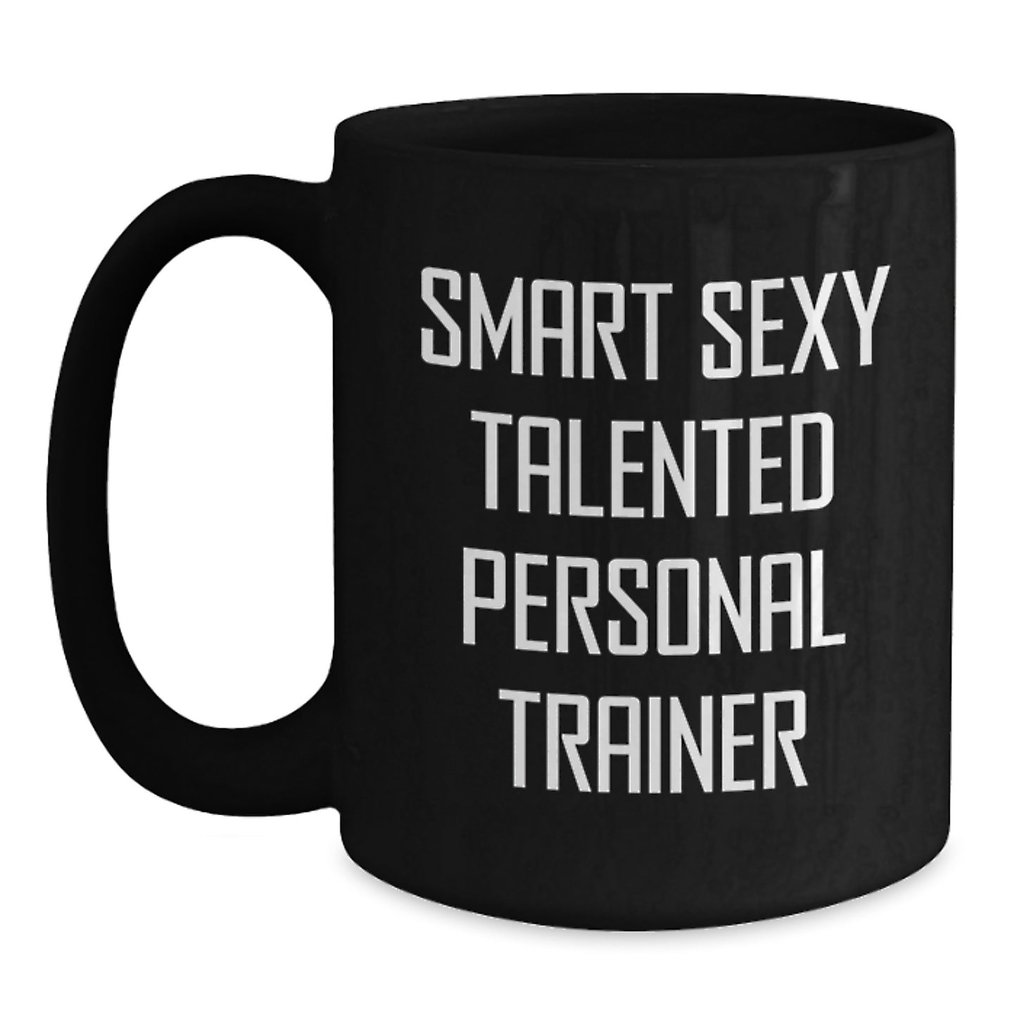 Gifts from Friends or Coworkers for Personal Trainer, Funny Quote on Black Coffee Mug, Birthday Unique Gifts - Main