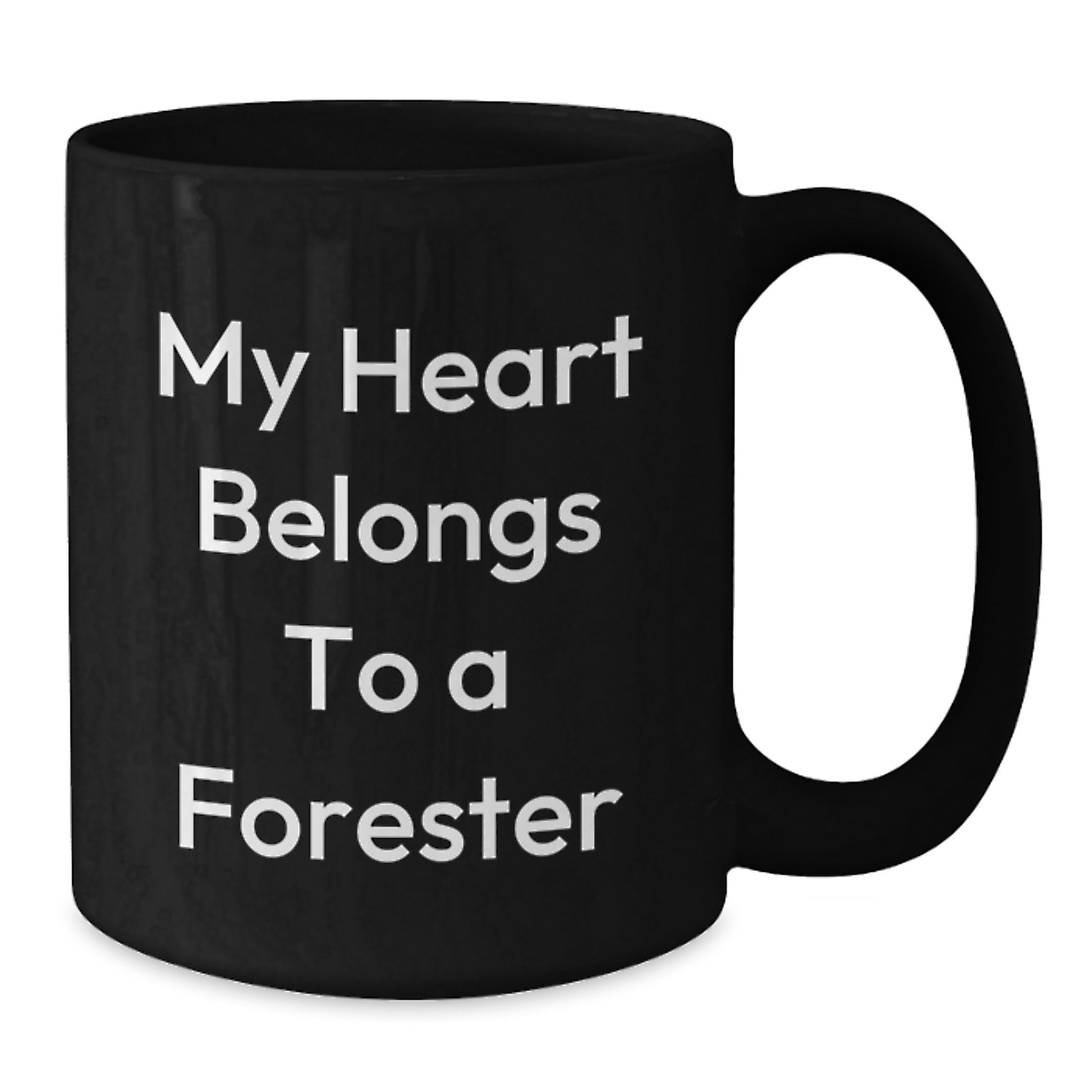 Funny Forester Gift, My Heart Belongs To A Forester, Black Coffee Mug for Graduation, Gifts from Friends, Forester's Heart - Additional