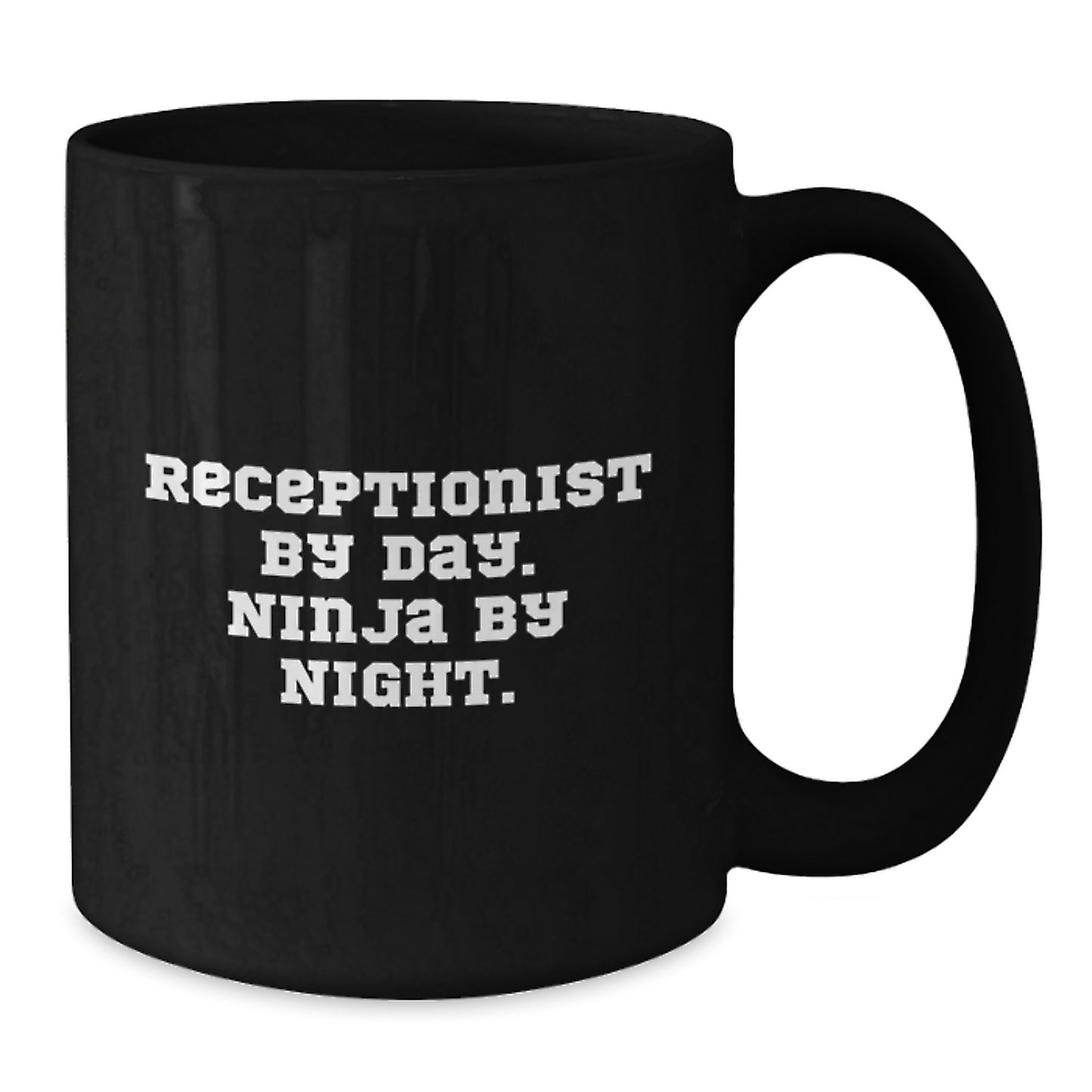 Receptionist Gifts, Black Coffee Mug, Funny Quote, Graduation Unique Gifts from Coworkers to Receptionist - Additional