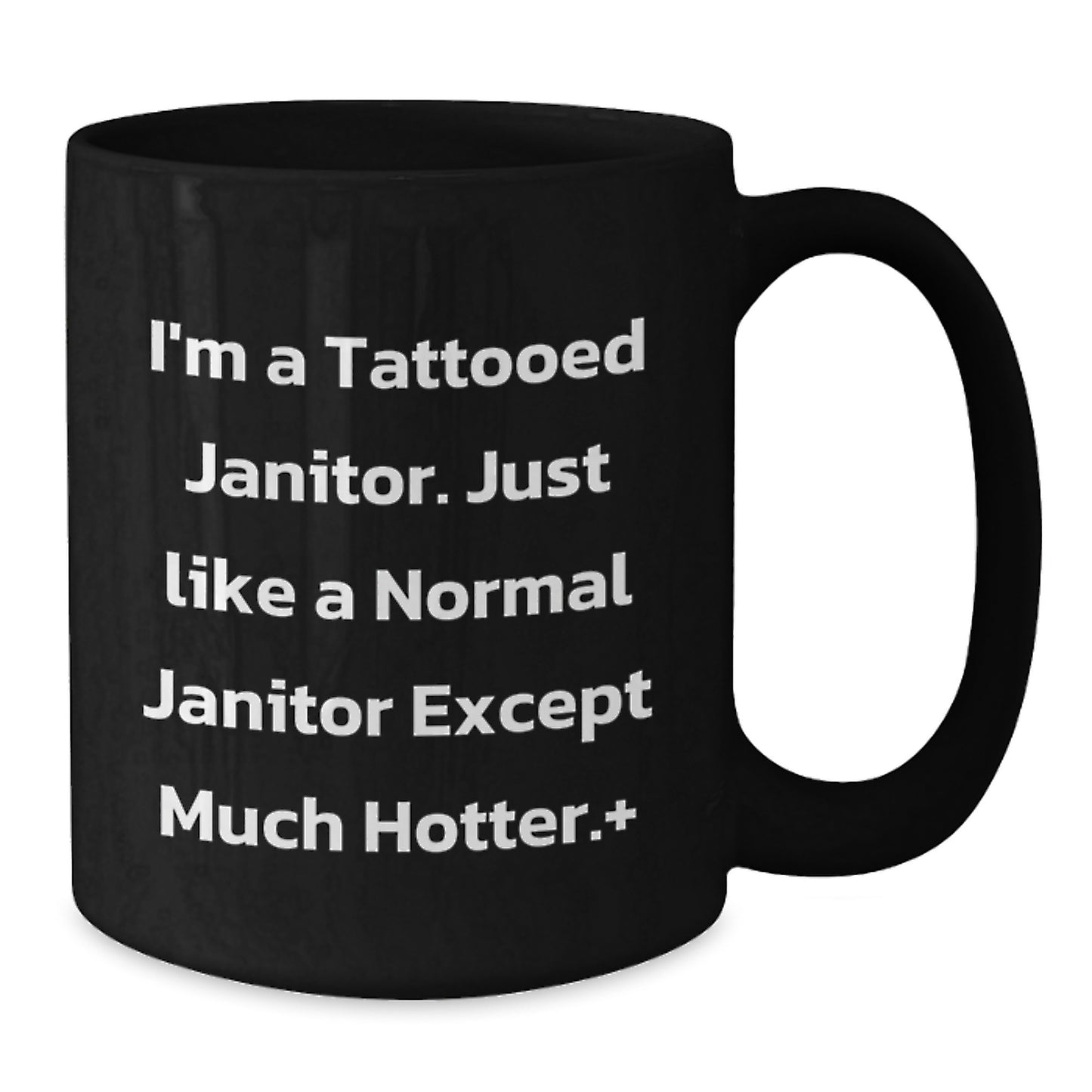 Funny Janitor Gifts from Friends - Black Coffee Mug for Janitor Men, Unique Graduation Gift Idea - Additional