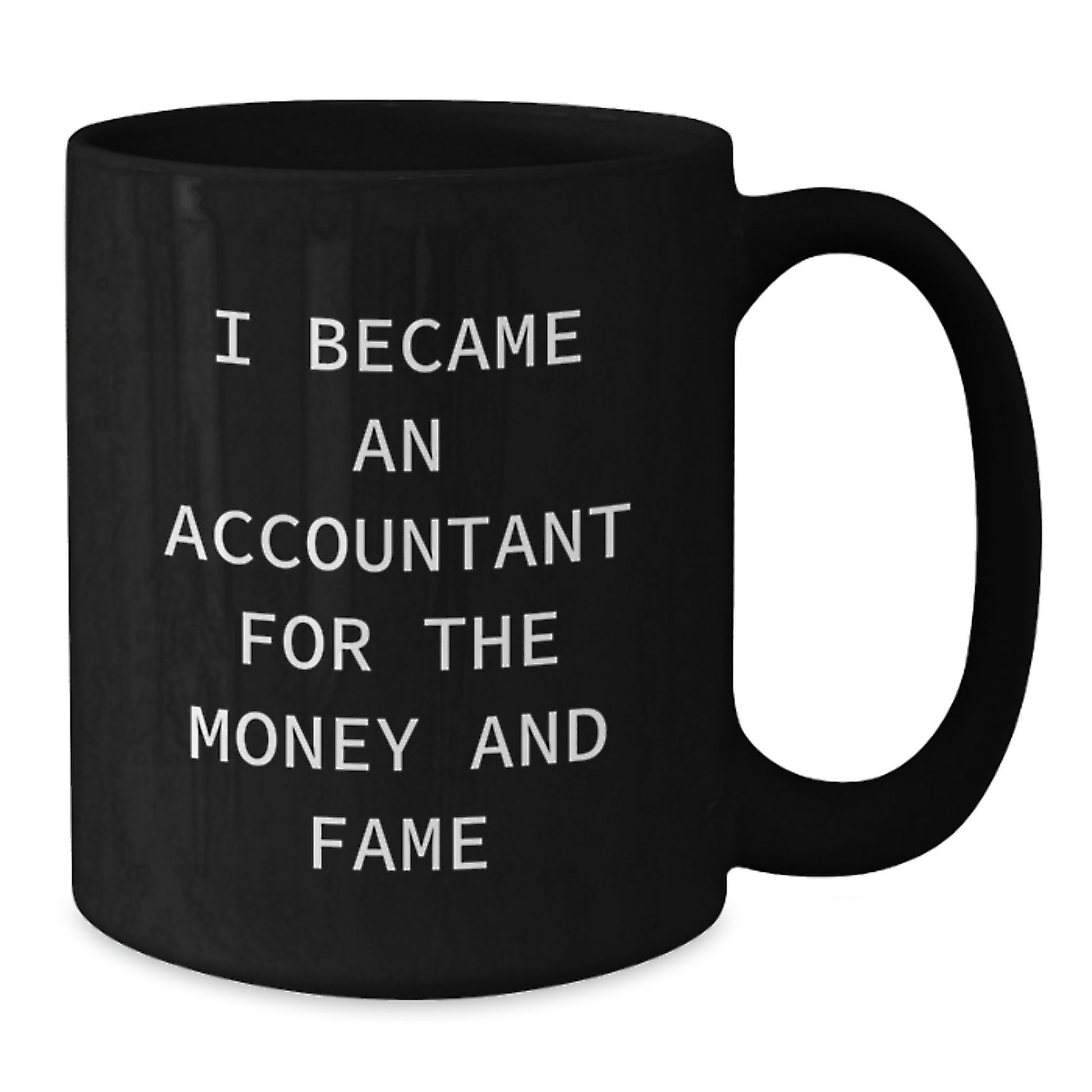 Funny Accountant Gifts from Friends for Graduation Unique Gifts I Became An Accountant For The Money And Fame Black Coffee Mug - Additional