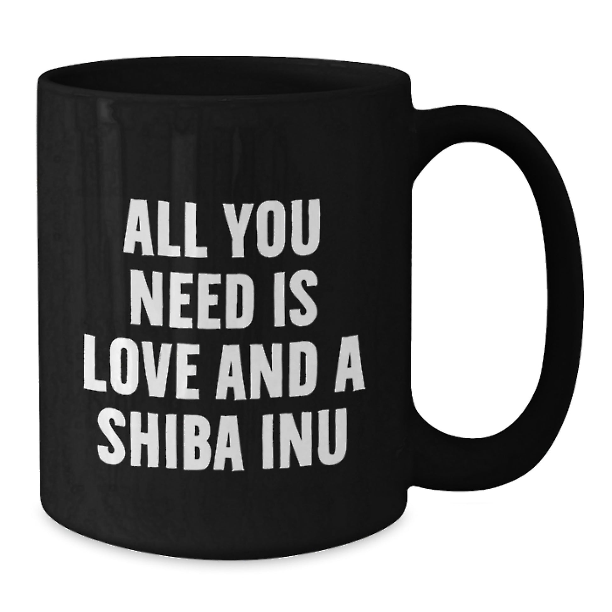Funny Shiba Inu Dog Gifts for Men from Friends, Cute Black Coffee Mugs with Quote 'All You Need Is Love And A Shiba Inu' for Birthday - Additional