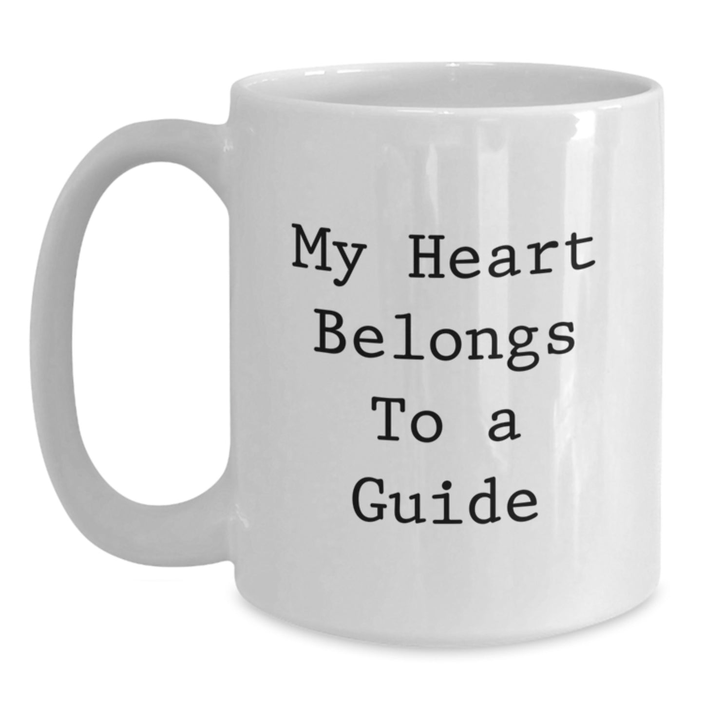 Funny Guide Gifts from Friends, Cute White Coffee Mugs for Guide Enthusiasts, 'My Heart Belongs To A Guide' Graduation Unique Gifts - Main