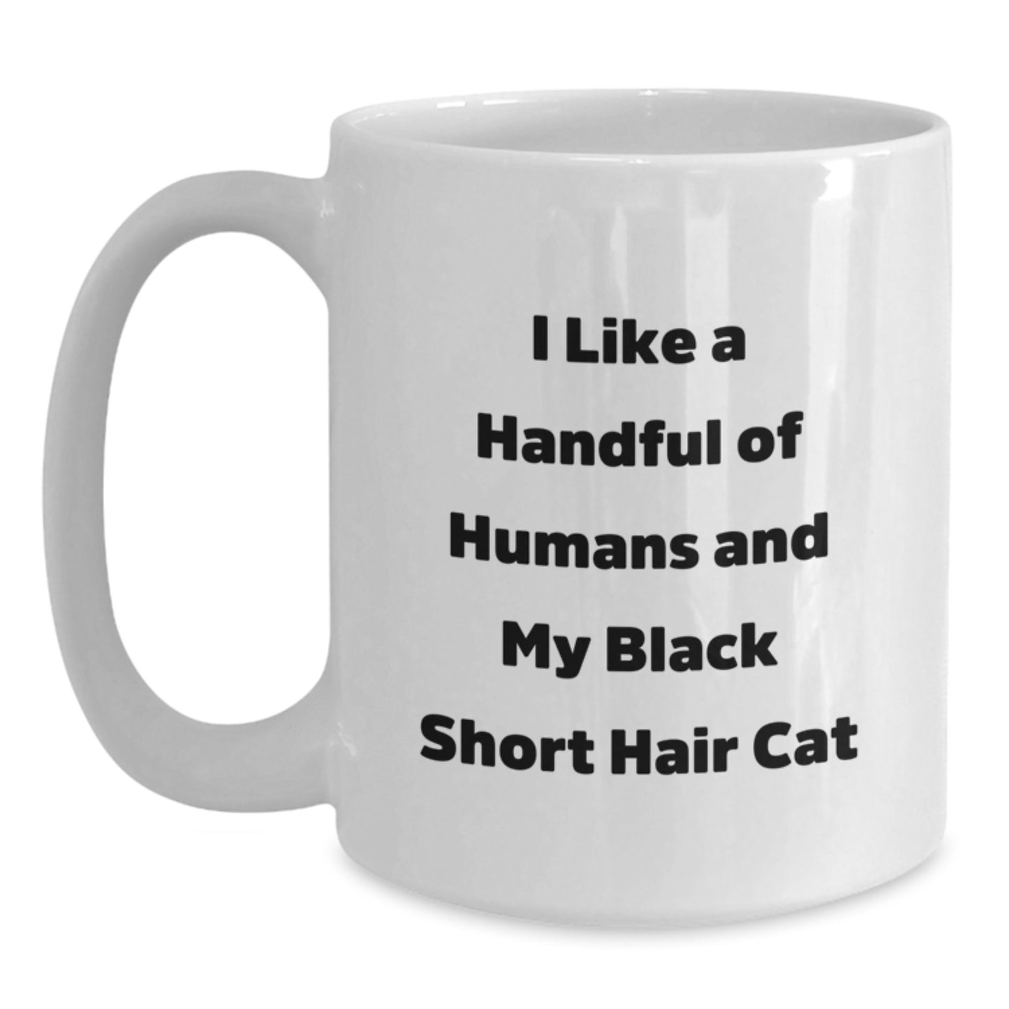 Funny Black Short Hair Cat Lovers Gifts from Family to Graduating Friends and Coworkers, White Coffee Mug - Main