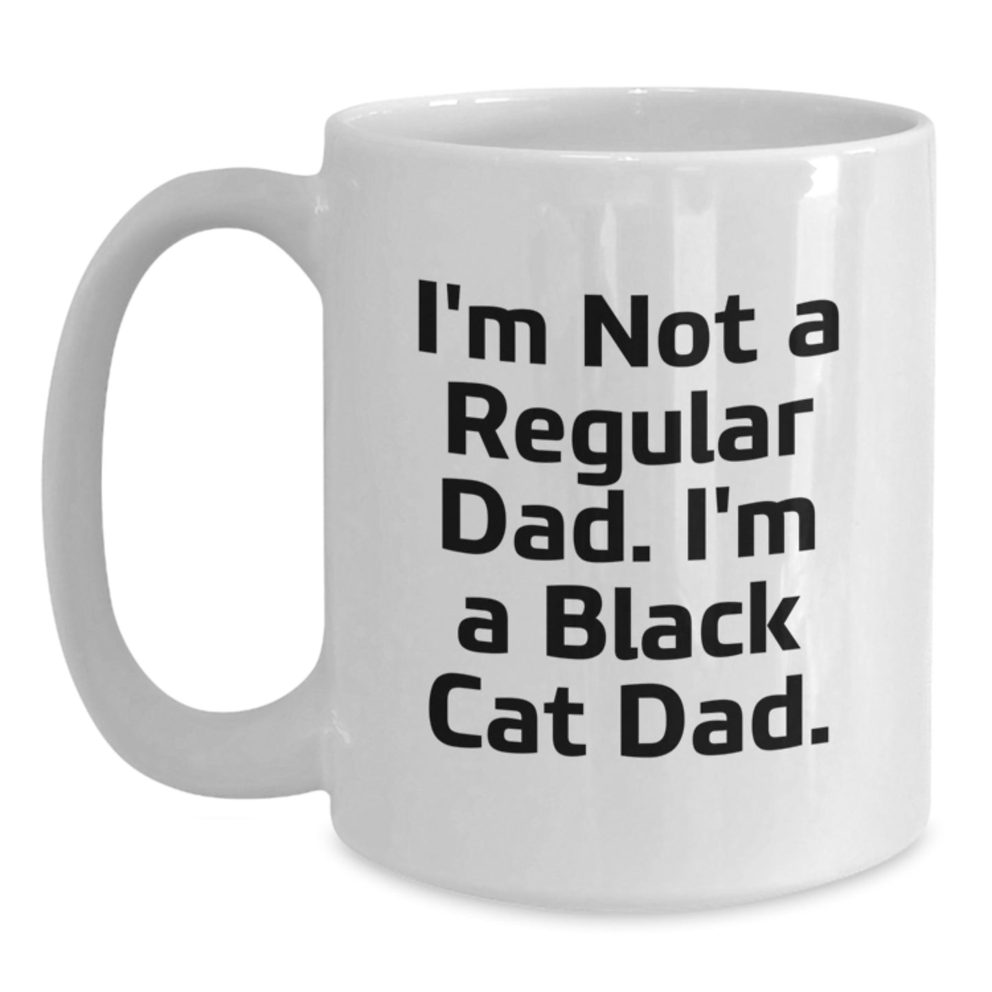 Funny Black Cat Dad Gifts from Men to Men for Graduation Unique Gifts White Coffee Mug - Main