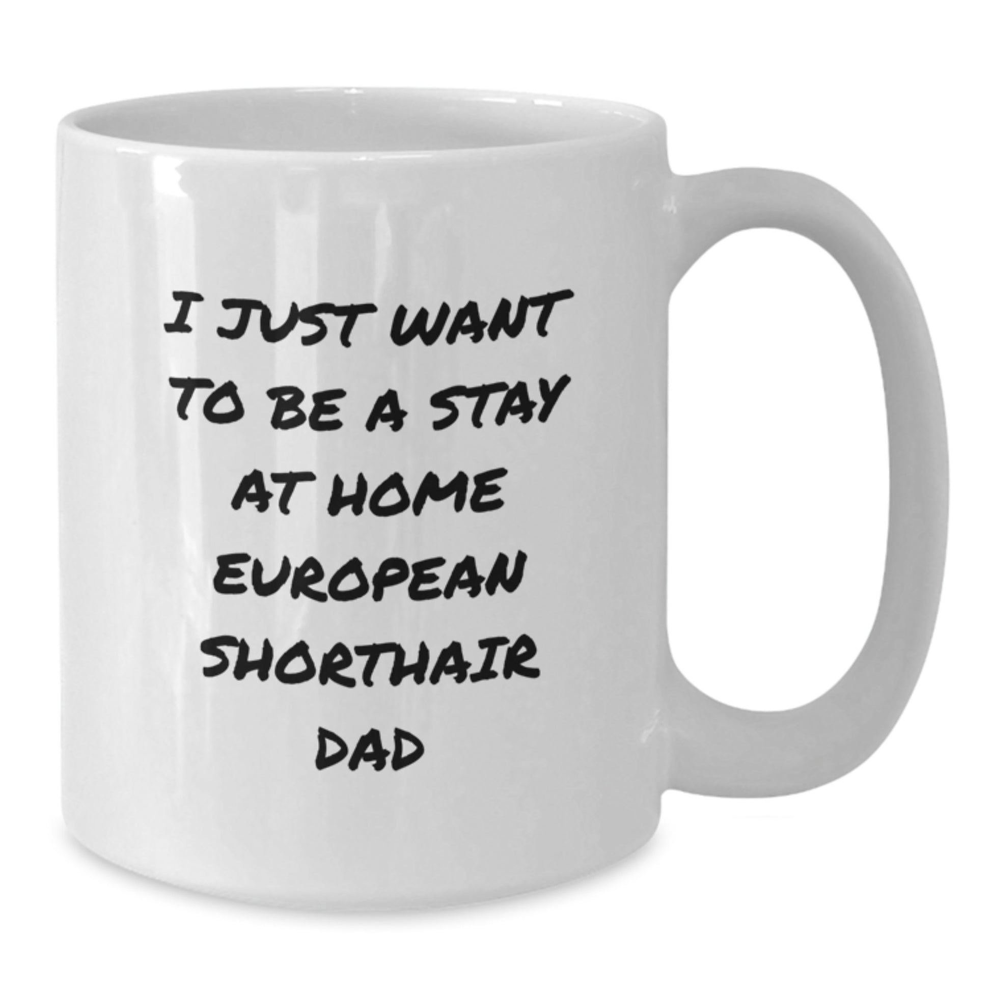 Funny European Shorthair Cat Dad Gifts for Him - I Just Want To Be A Stay At Home European Shorthair Dad, White Coffee Mug for Birthday, Gifts from Men to Family - Additional