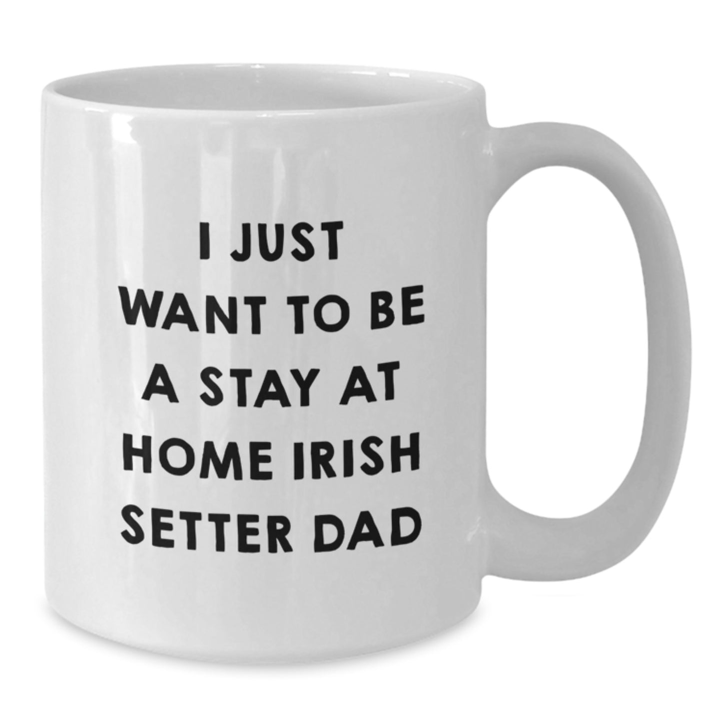 Funny Irish Setter Dog Gifts for Men, 'I Just Want To Be A Stay At Home Irish Setter Dad' White Coffee Mug, Graduation Unique Gifts from Family, Friends to Coworkers - Additional