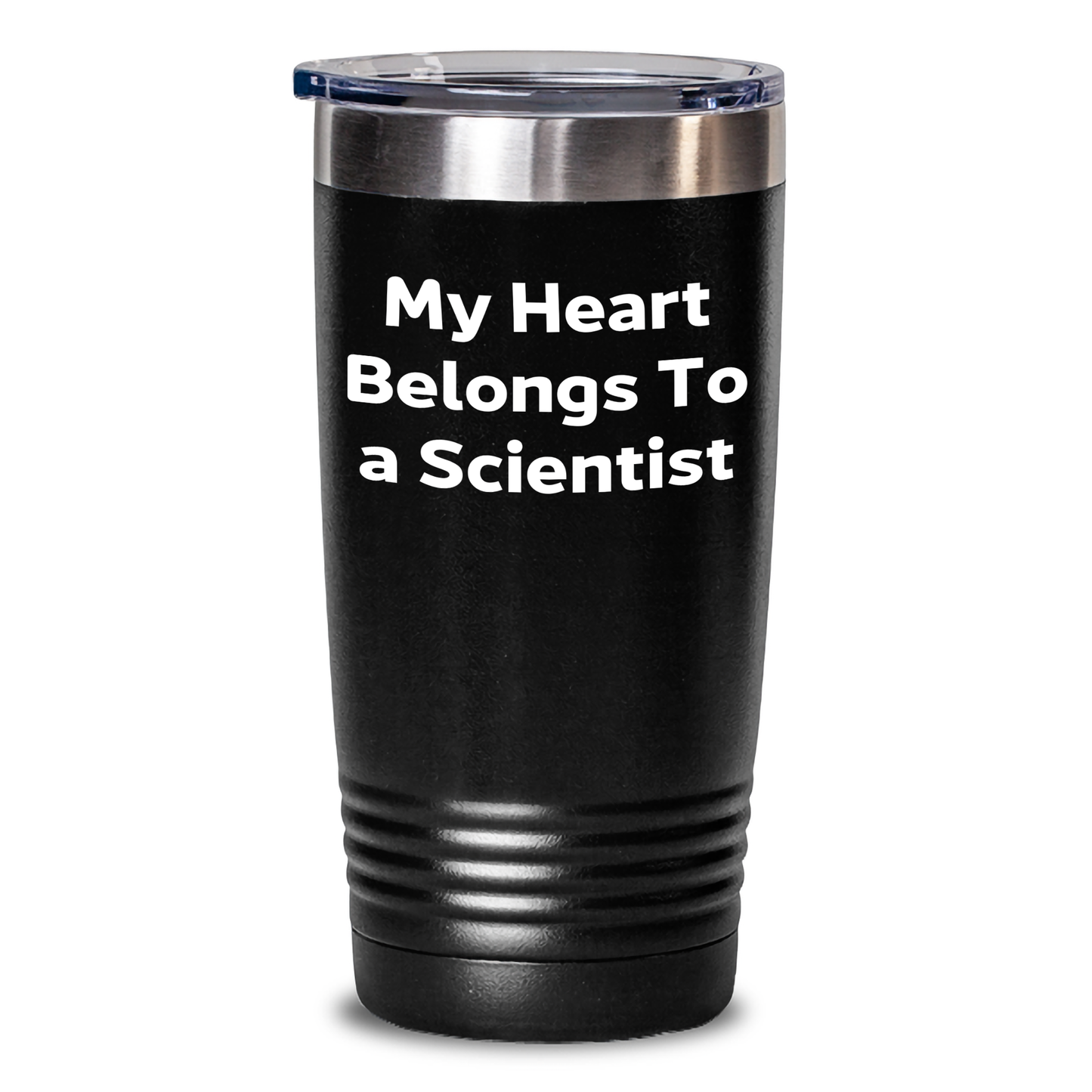 Funny Gifts from Men to Scientist Friends, Tumbler with My Heart Belongs To A Scientist Quote for Graduation Celebration, 20oz or 30oz Vacuum-Insulated Tumbler with Lid - Main