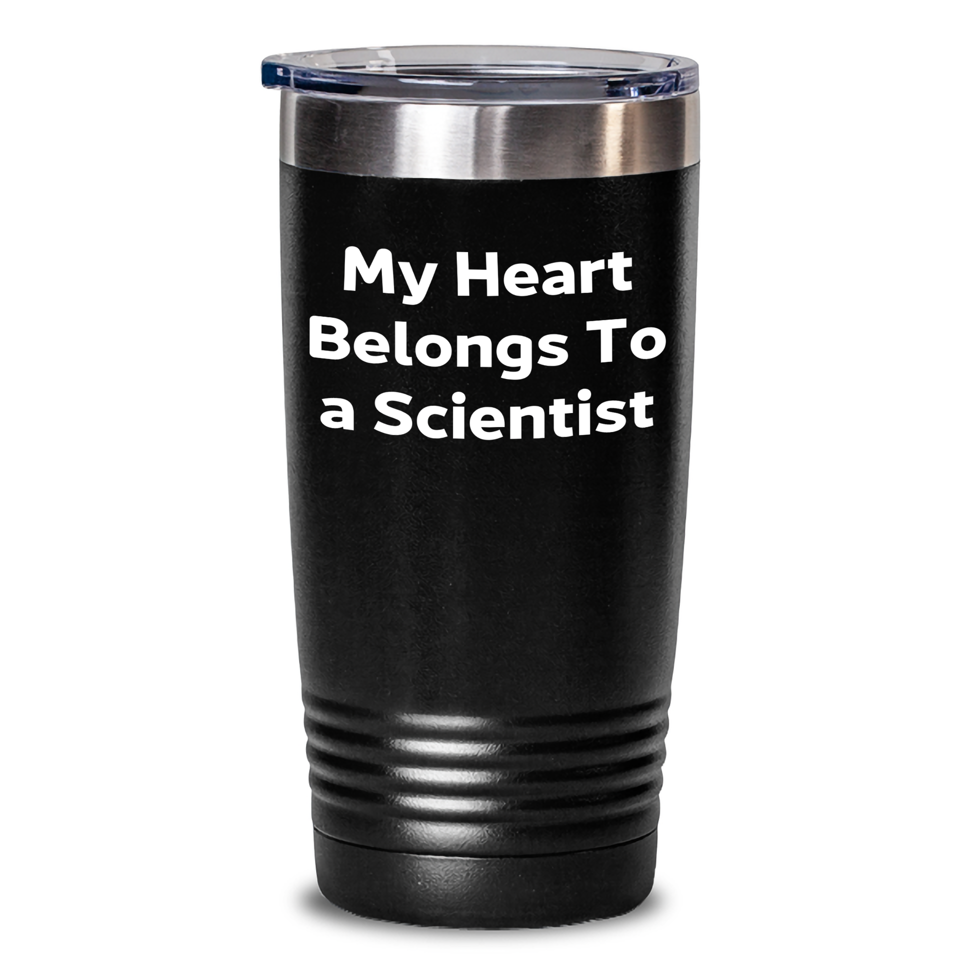 Funny Gifts from Men to Scientist Friends, Tumbler with My Heart Belongs To A Scientist Quote for Graduation Celebration, 20oz or 30oz Vacuum-Insulated Tumbler with Lid - Main