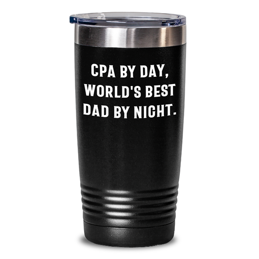 CPA's Daily Grind, World's Best Dad's Unique Gifts from Men - 20oz or 30oz Insulated Tumbler for Father's Day - Main
