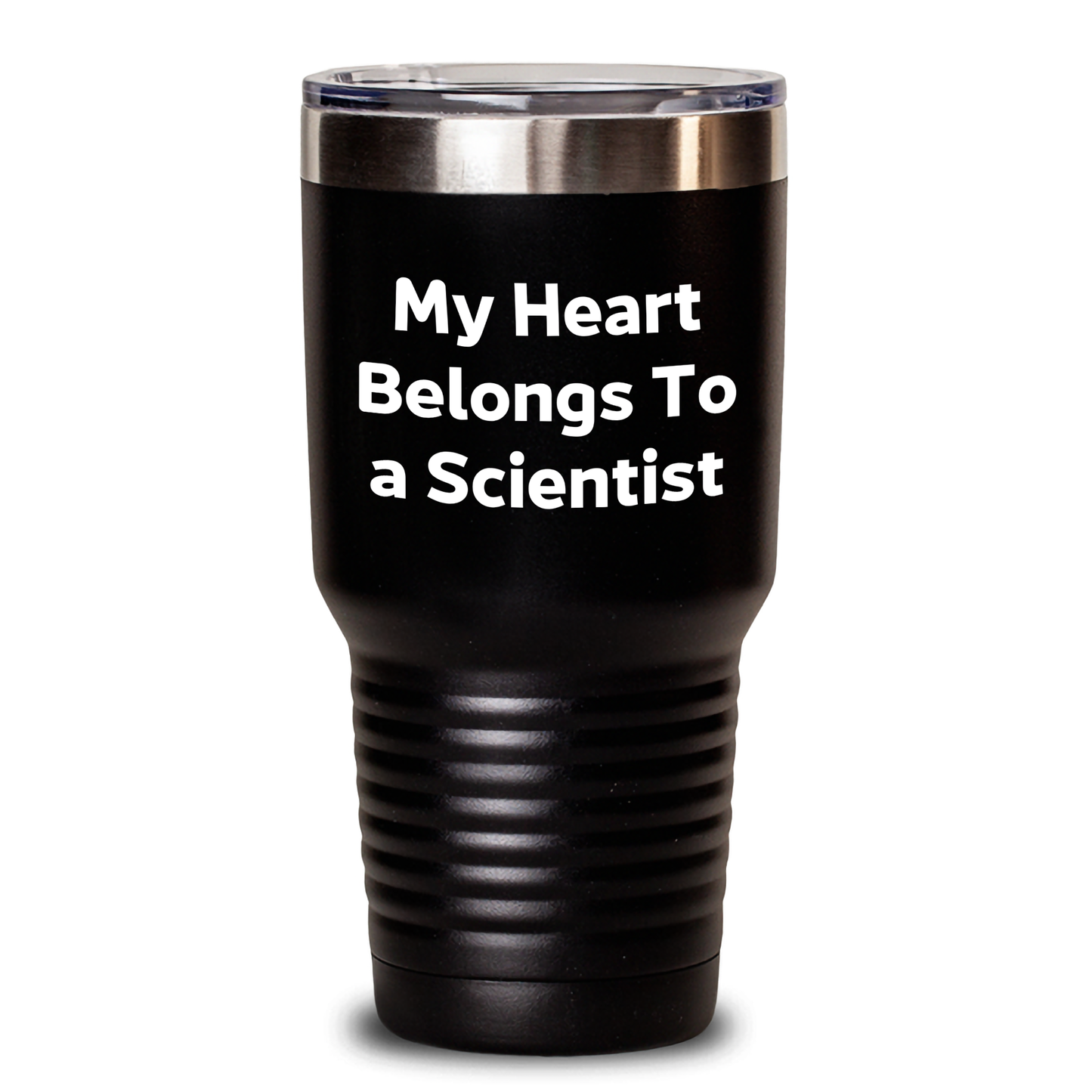 Funny Gifts from Men to Scientist Friends, Tumbler with My Heart Belongs To A Scientist Quote for Graduation Celebration, 20oz or 30oz Vacuum-Insulated Tumbler with Lid - Main