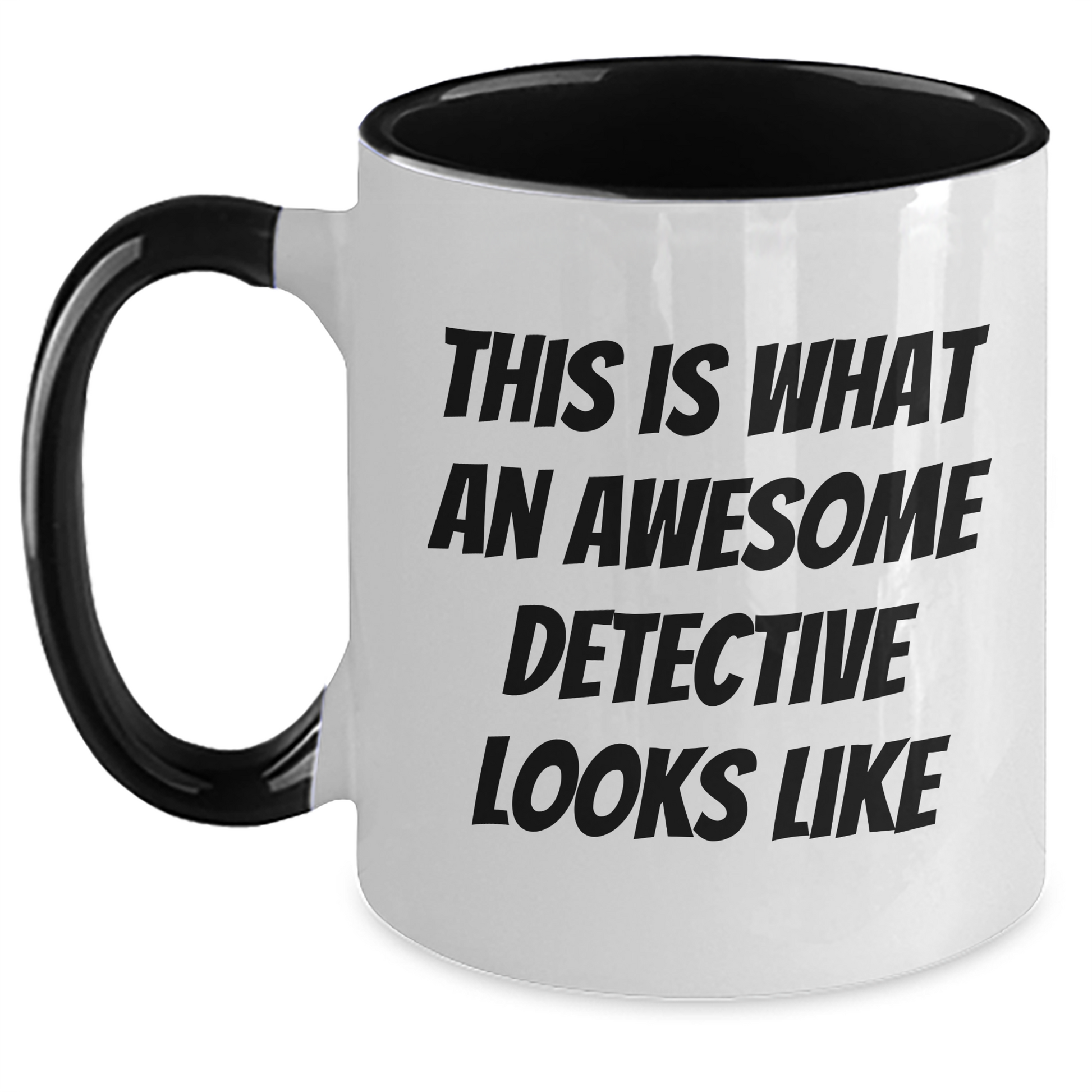 Funny Detective Gifts, This Is What An Awesome Detective Looks Like, Two Tone Coffee Mug for Graduation, Gifts from Men to Friends for Detective - Main