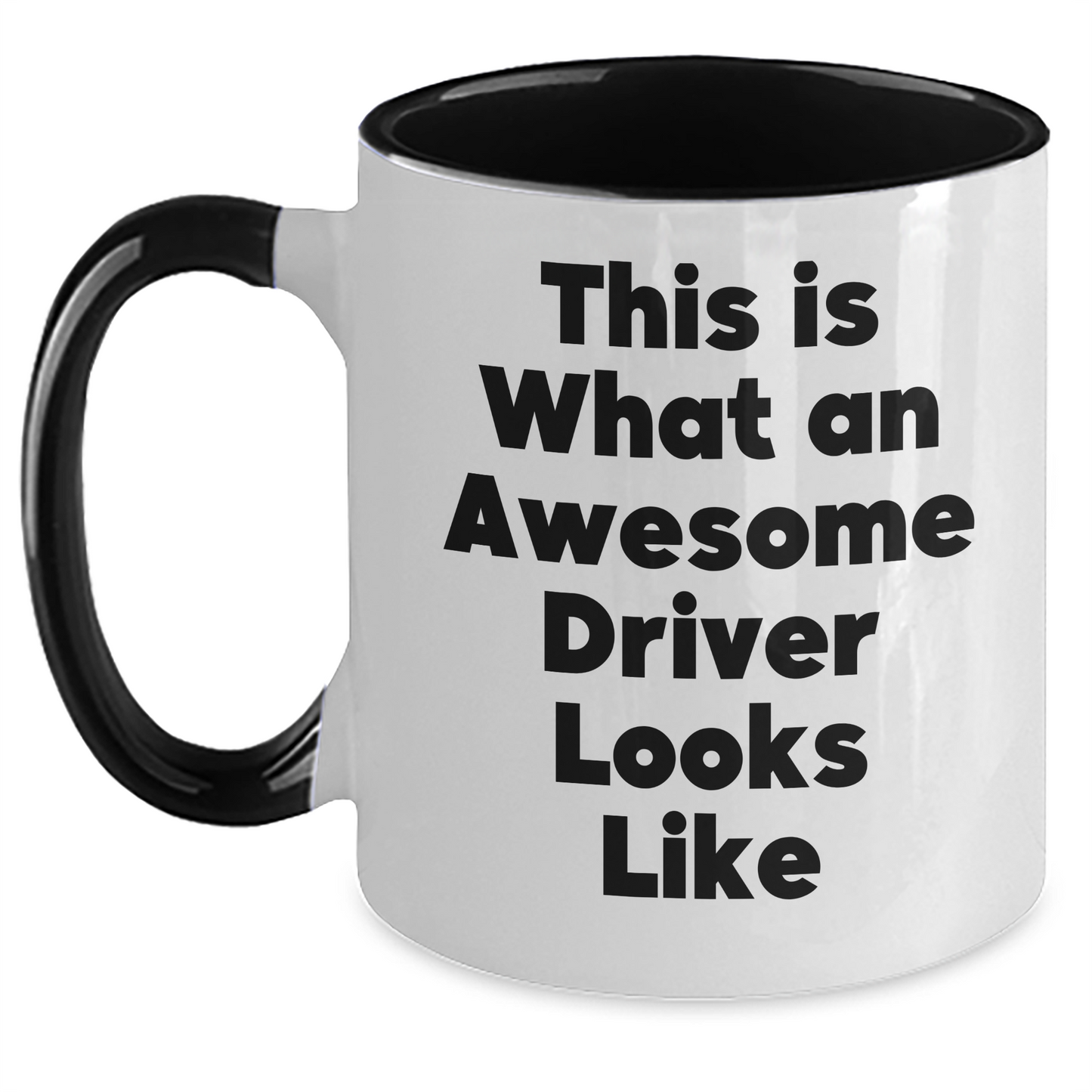 Funny Driver Gifts from Friends - Two Tone Coffee Mug for Driver's Graduation - 'This Is What An Awesome Driver Looks Like' Quote - Main
