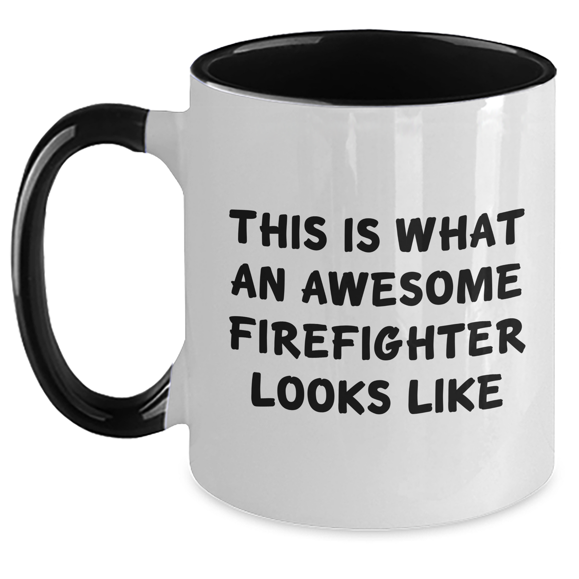 Firefighter Gifts from Men, Gifts for Firefighter, Funny Two Tone Coffee Mug, This Is What An Awesome Firefighter Looks Like Graduation Unique Gifts - Main