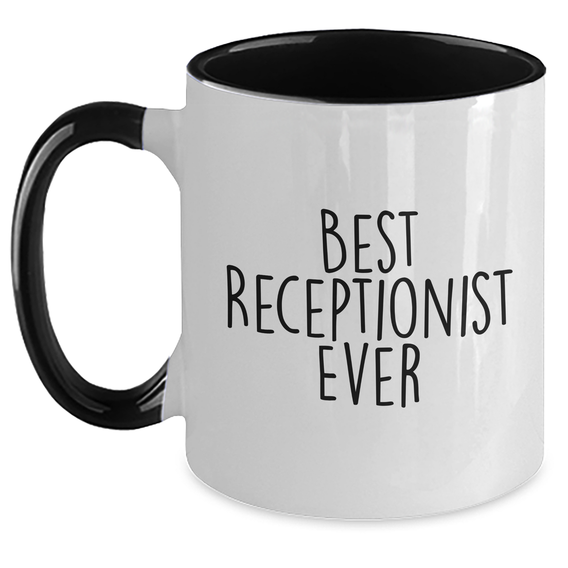 Funny Receptionist Gifts from Friends to Best Receptionist Ever - Two Tone Coffee Mug for Graduation - Main
