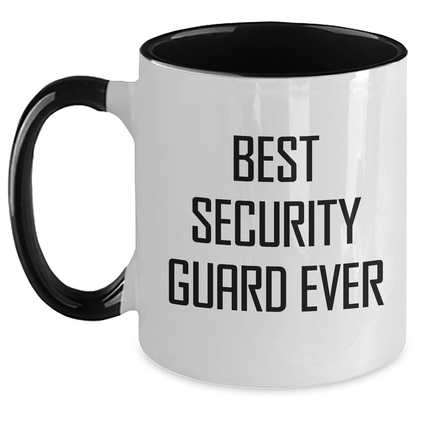 Funny Security Guard Gifts - Best Security Guard Ever Two Tone Coffee Mug, Gifts from Family, Friends, Coworkers for Graduation, 11oz Ceramic Microwave Safe Mug - Main