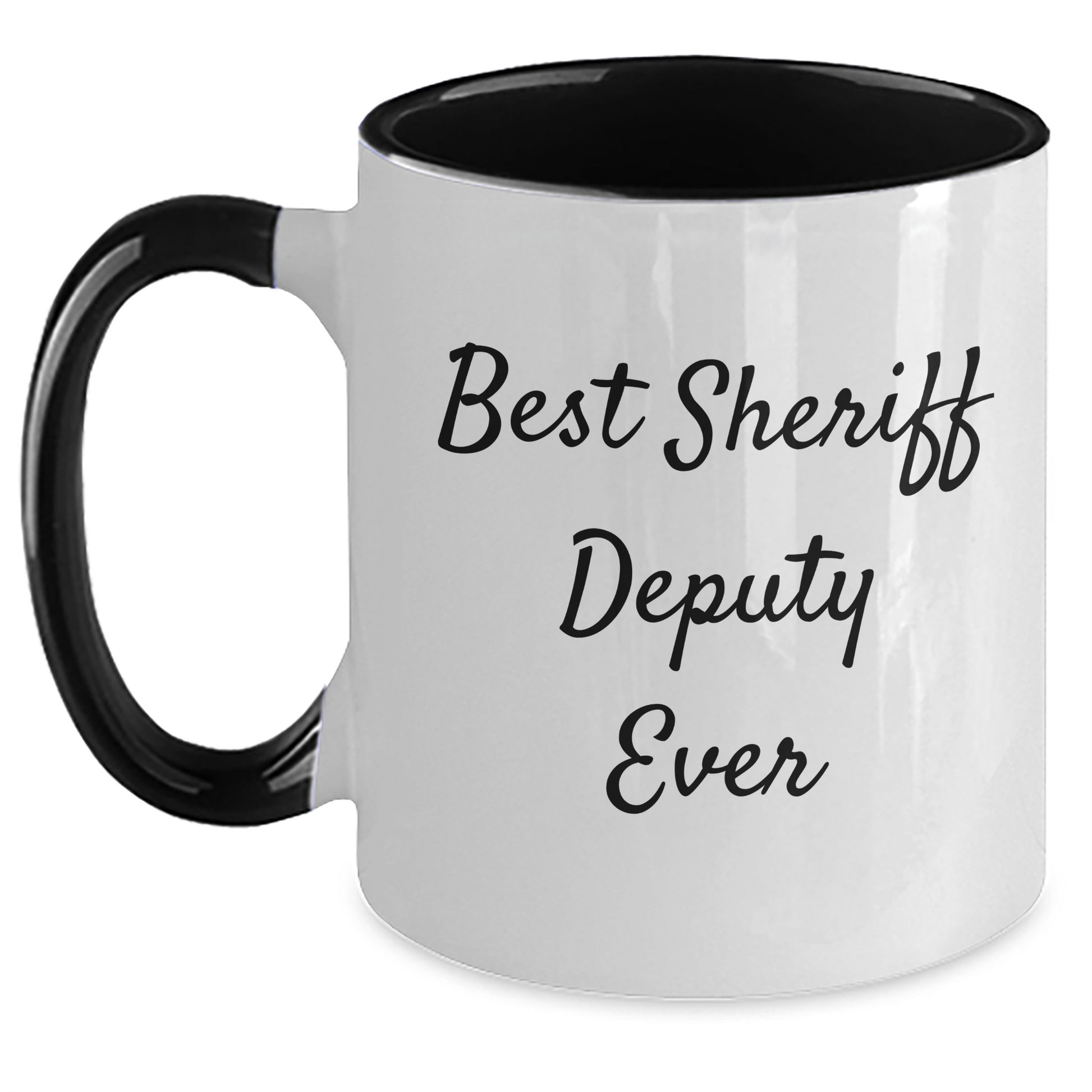 Funny Sheriff Deputy Gifts - Best Sheriff Deputy Ever Two Tone Coffee Mug, Sheriff Deputy Lover's Unique Father's Day Unique Gift from Friends, Coworkers, Family - Main