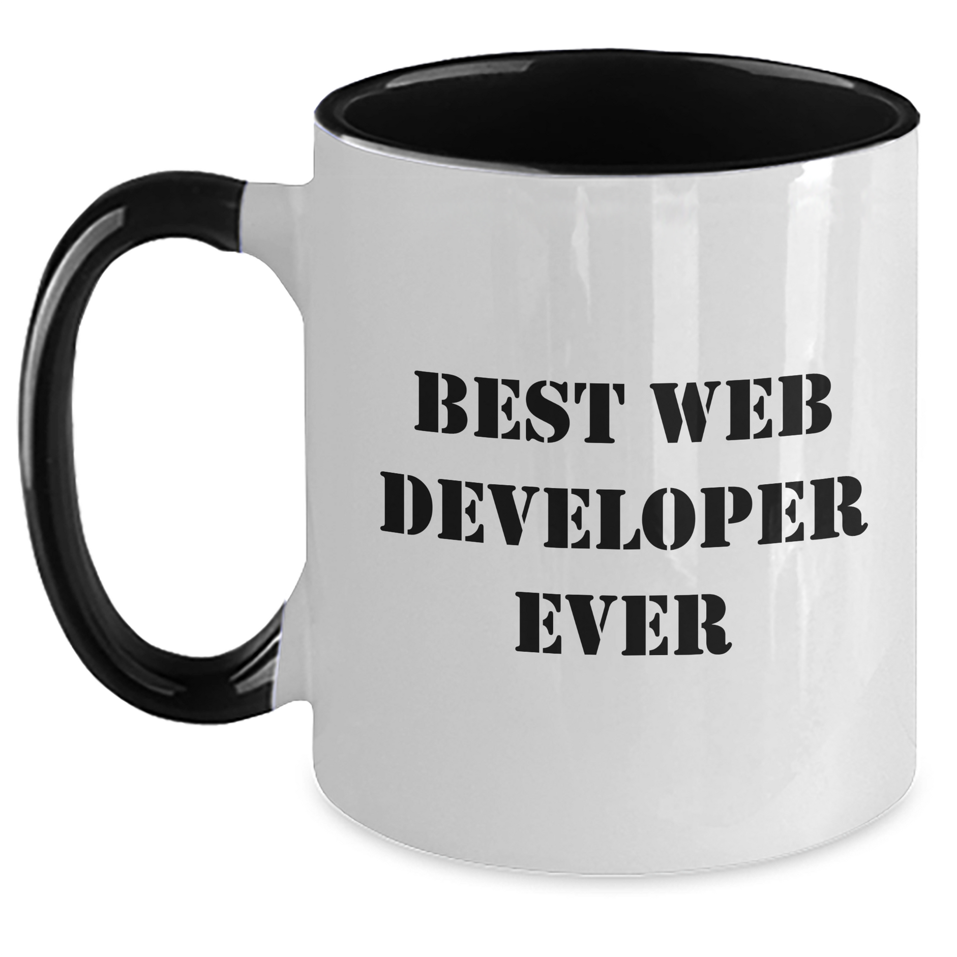 Funny Web Developer Gifts from Friends - Best Web Developer Ever Two Tone Coffee Mug for Graduation, Web Developer Mugs with Inspirational Quote - Main