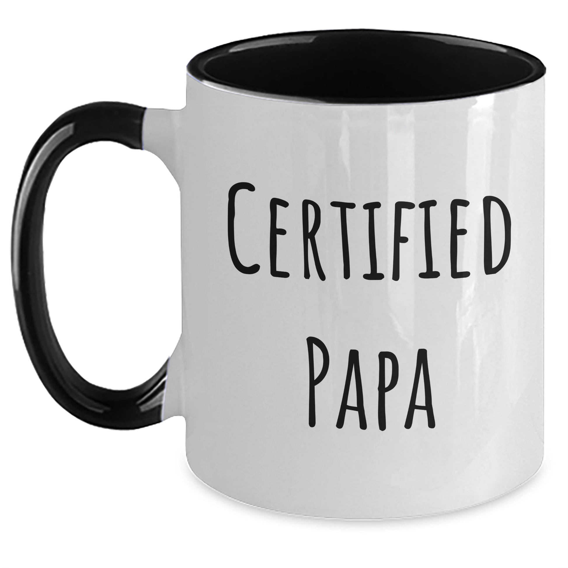 Funny Papa Certified Gifts from Men, Unique Two Tone Coffee Mugs for Papa, Inspirational Quote on Father's Day Unique Gifts - Main