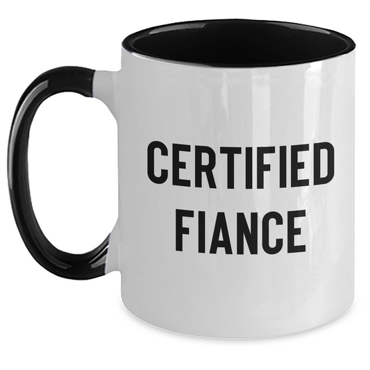 Funny Fiance Gifts from Men to Men, Two Tone Coffee Mug with Inspirational Quote for Father's Day - Main