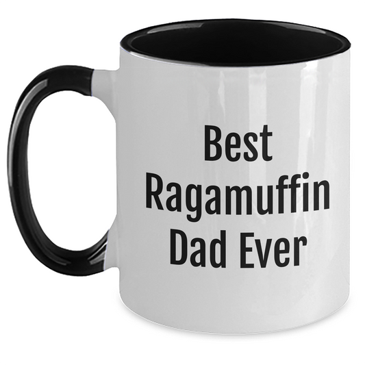 Ragamuffin Cat Gifts for Best Dad Ever, Funny Two Tone Coffee Mug, Father's Day Unique Gifts from Family to Men - Main