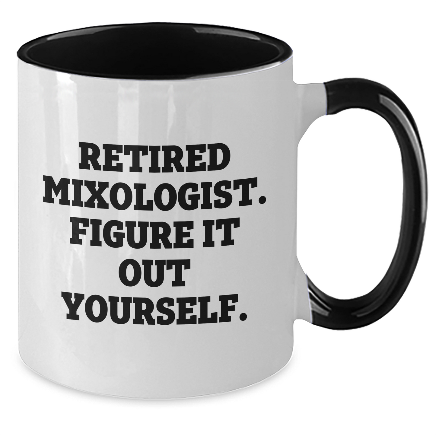 Funny Mixologist Gifts from Friends to Retired Mixologists - Graduation Unique Gifts - Two Tone Coffee Mug - Additional