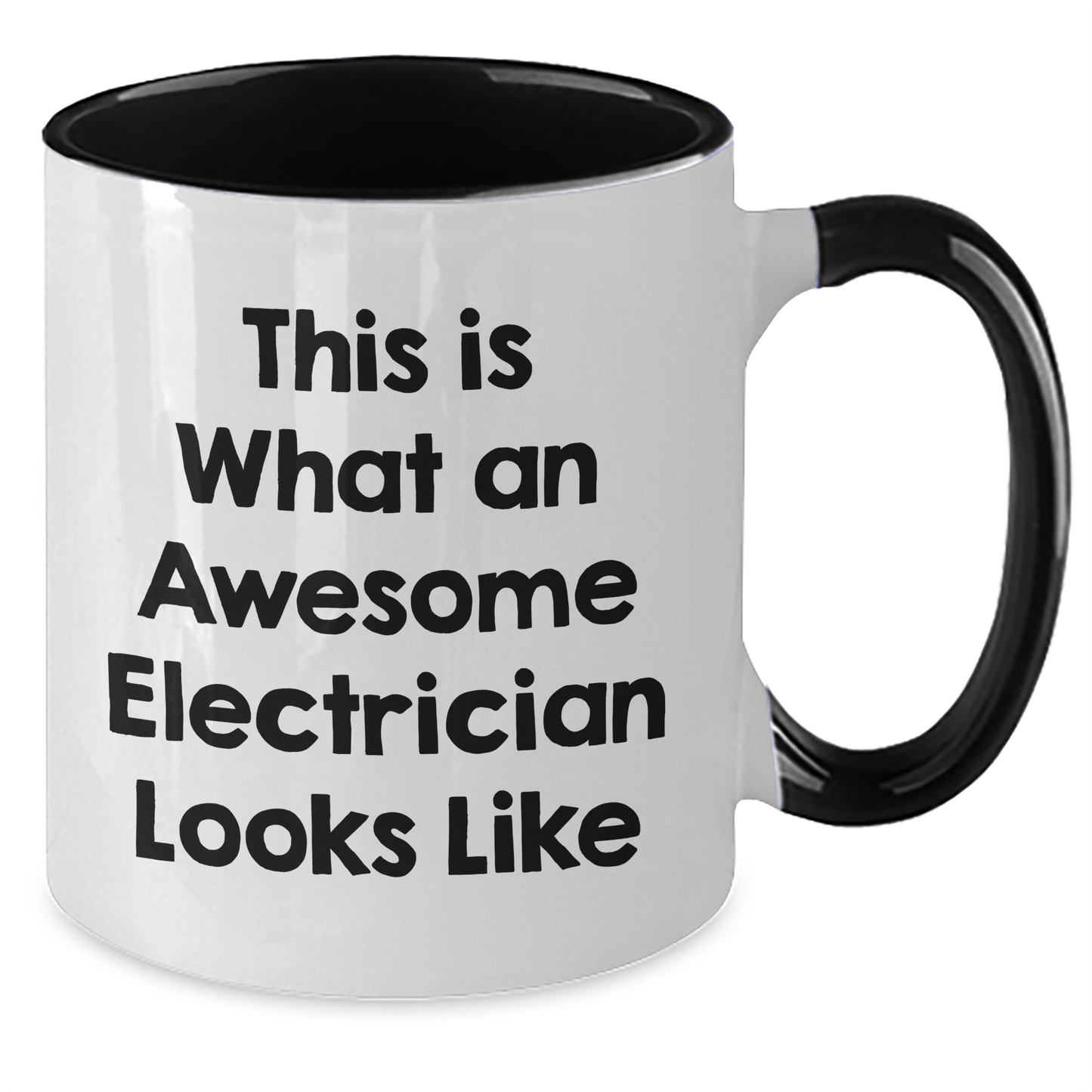 Funny Electrician Gifts for Him from Friends and Family - This Is What Awesome Electricians Look Like Two Tone Coffee Mug - Additional