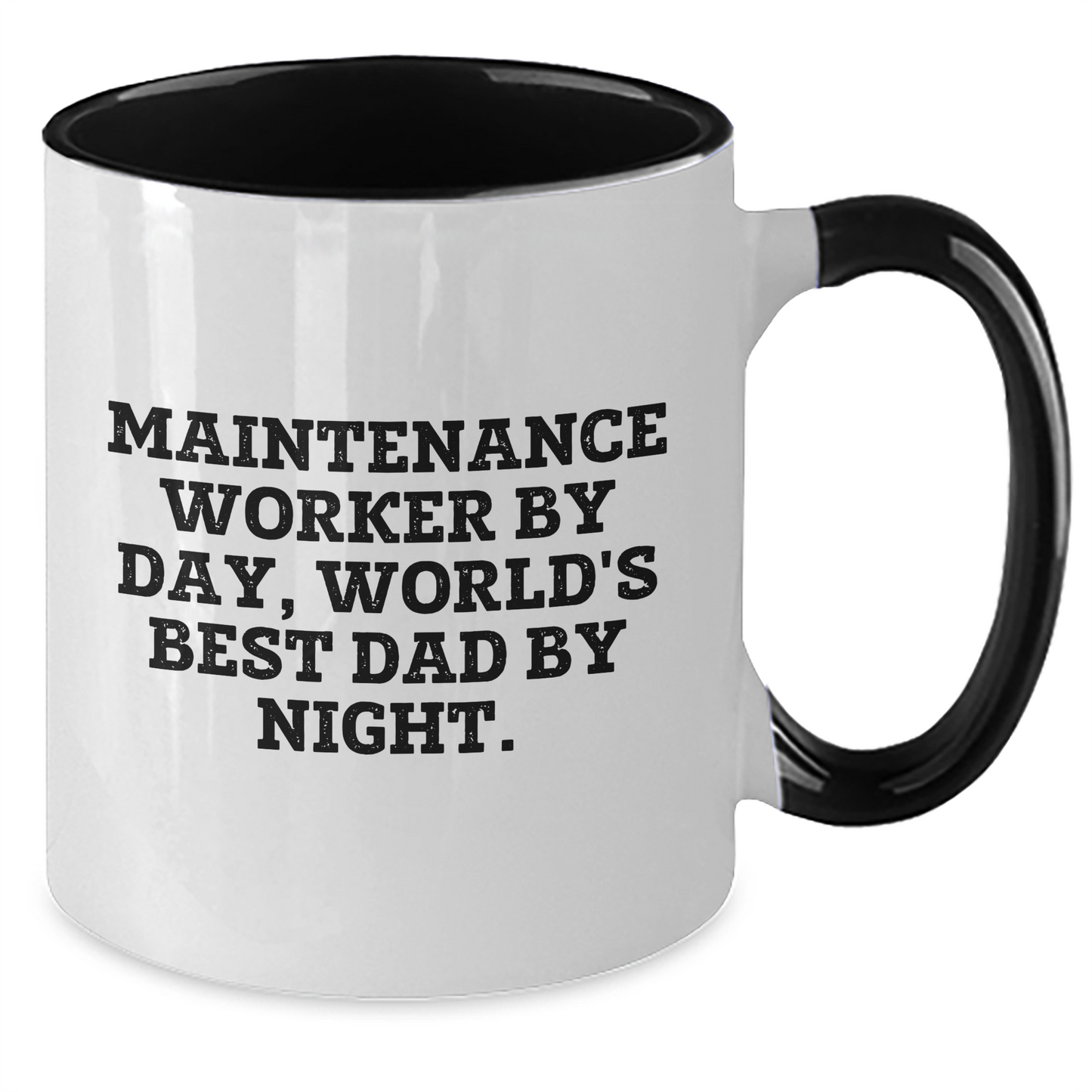 Maintenance Worker Gifts, Funny Two Tone Coffee Mugs for Dad, Gifts from Family, Unique Father's Day Unique Gifts for Maintenance Worker By Day, World's Best Dad By Night. - Additional