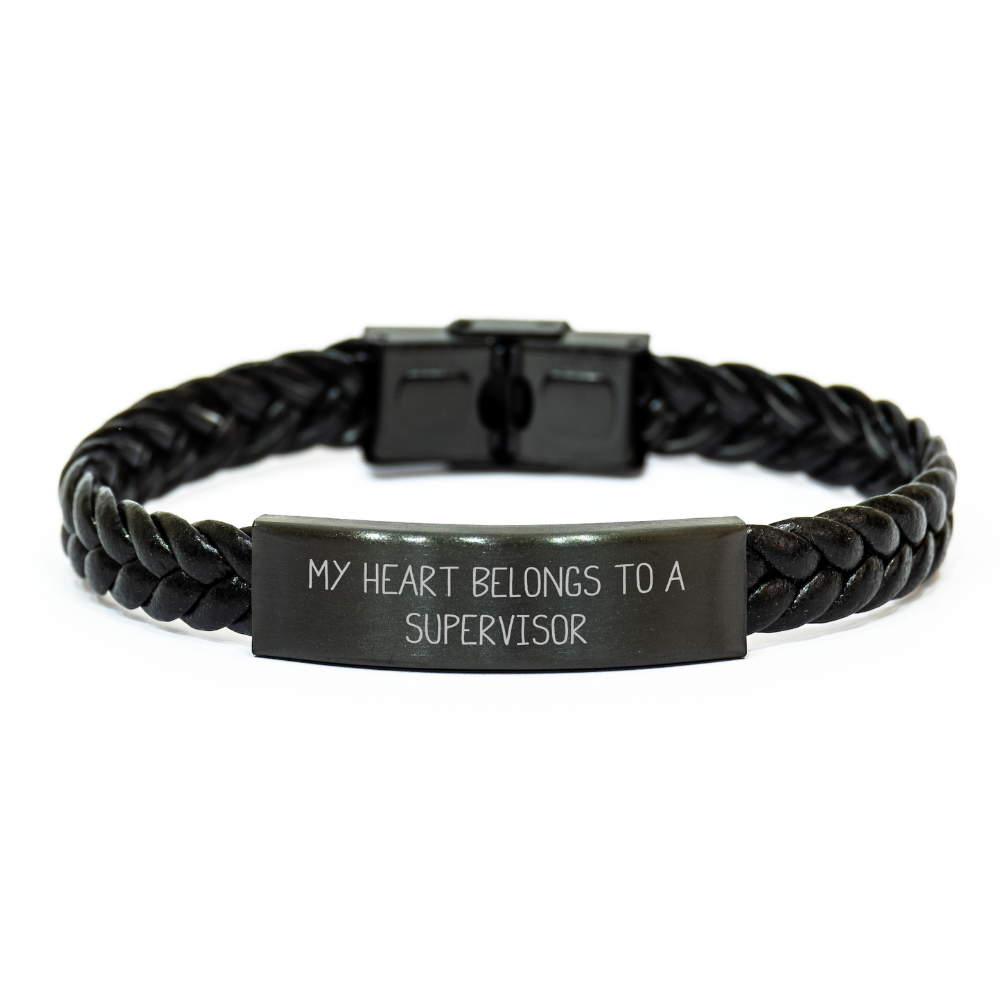 Funny Supervisor Gifts from Friends - Interlaced Leather Bracelet for Men or Women - Graduation Unique Gifts for Supervisor - Image 1