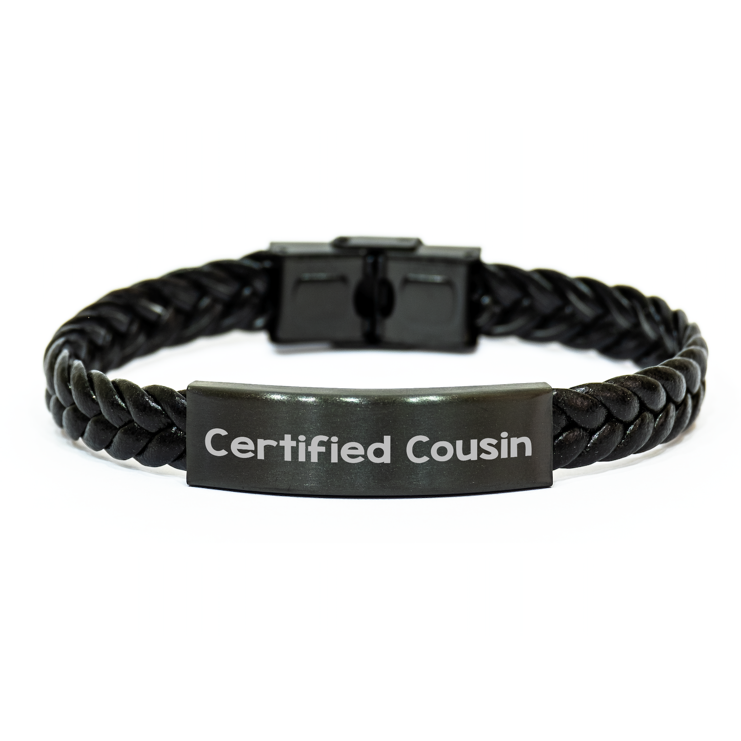 Funny Cousin Gifts - Interlaced Leather Bracelet for Men Friends Family Certified Cousin 'I'm Not Your Cousin, I'm Your Partner in Crime' - Father's Day Unique Gifts from Men - Image 1