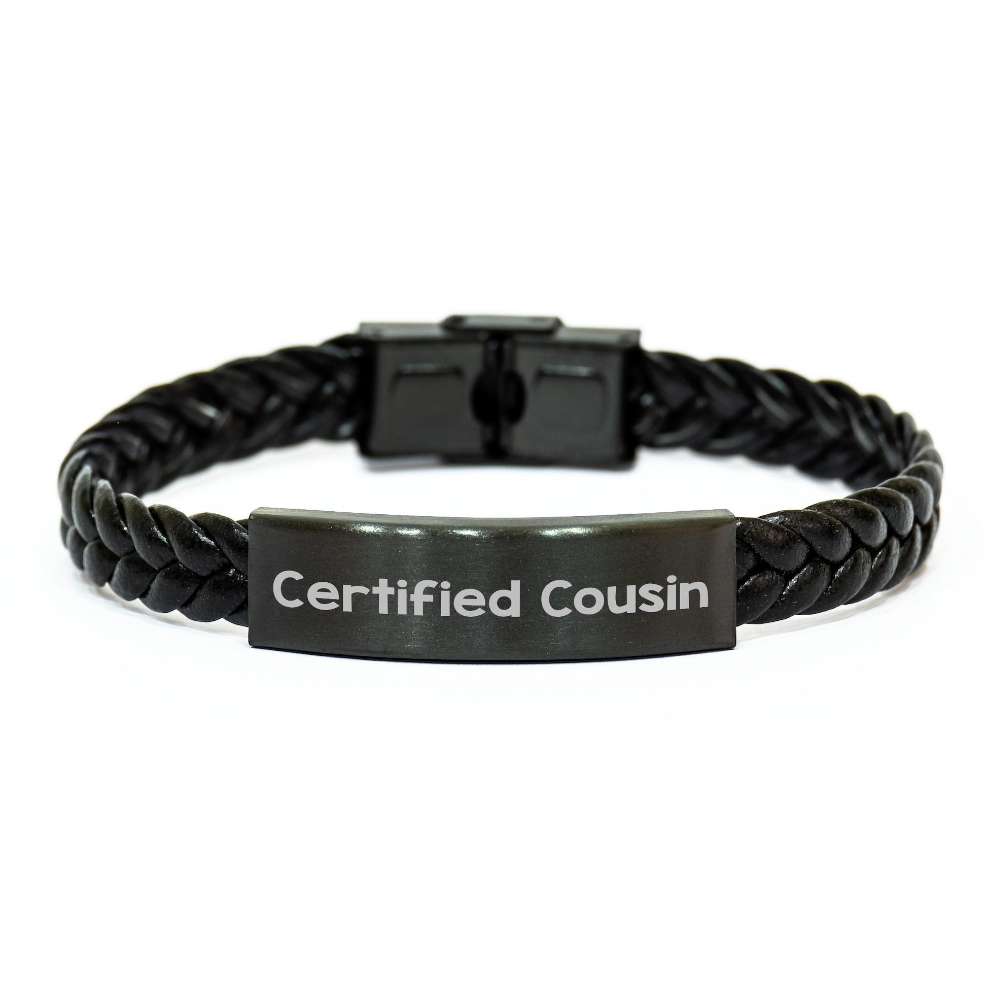 Funny Cousin Gifts - Interlaced Leather Bracelet for Men Friends Family Certified Cousin 'I'm Not Your Cousin, I'm Your Partner in Crime' - Father's Day Unique Gifts from Men - Image 1