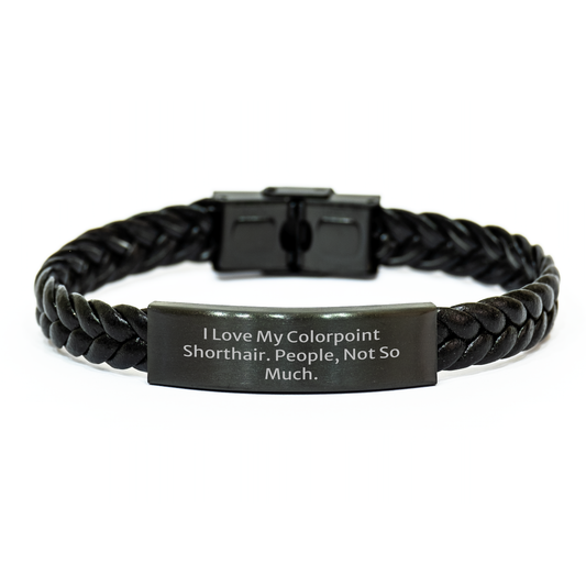 Colorpoint Shorthair Cat Lovers Gifts, Funny Interlaced Leather Braceltes for Men, Women, Family, Friends, from Colorpoint Shorthair Cat Enthusiasts, Graduation Unique Gifts - Image 1