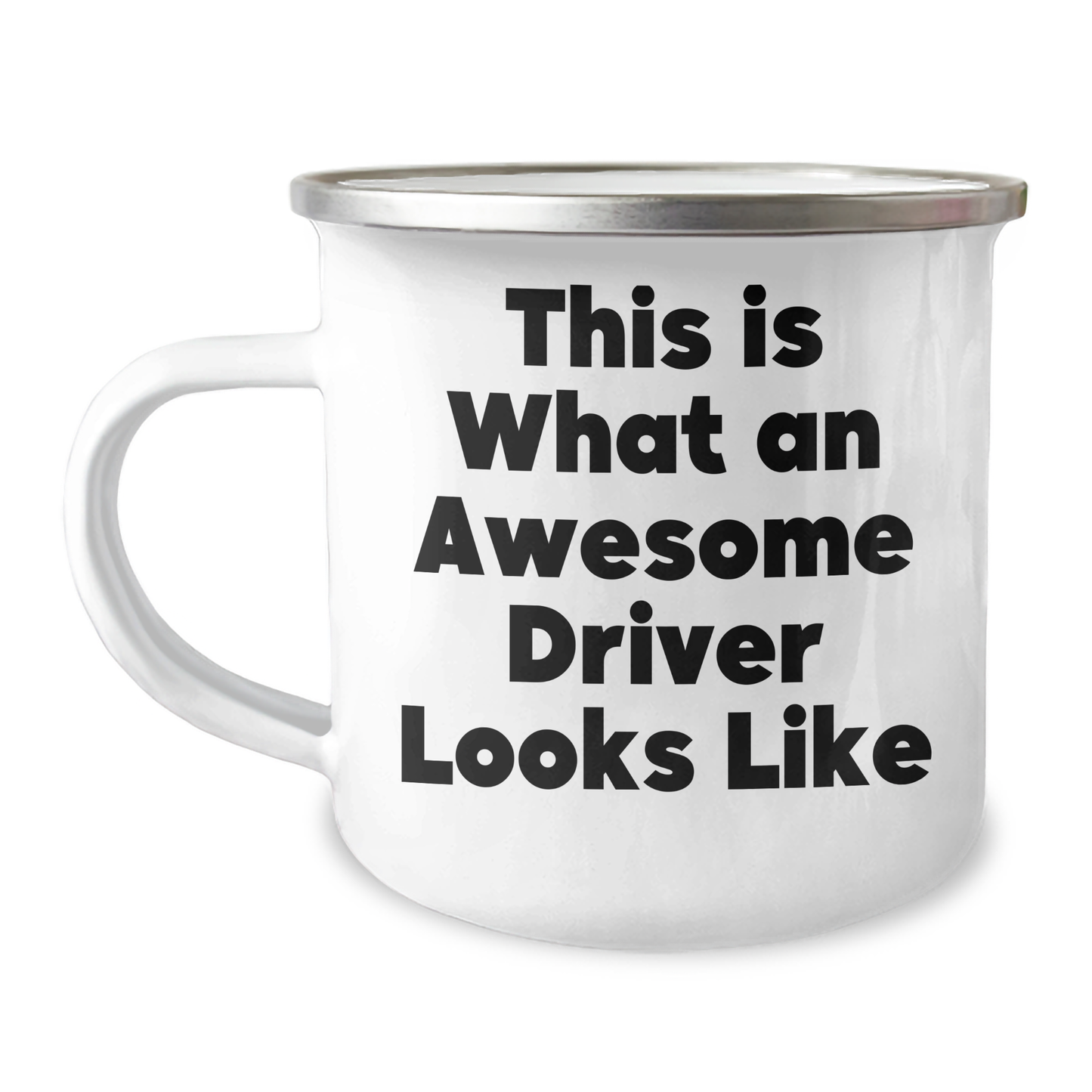 Funny Driver Gifts from Friends to Awesome Driver for Graduation, This Is What An Awesome Driver Looks Like Enamel Camping Mug - Image 1