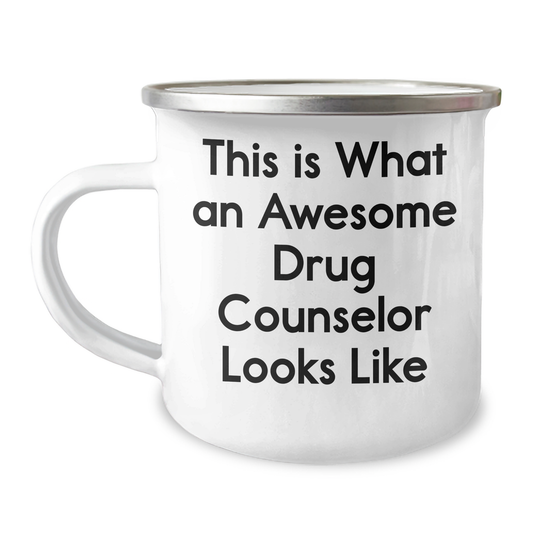 Funny Drug Counselor Gifts for Men and Women, 'This Is What An Awesome Drug Counselor Looks Like' Graduation Gifts from Family, Friends, Coworkers - Unique Camping Mug - Image 1