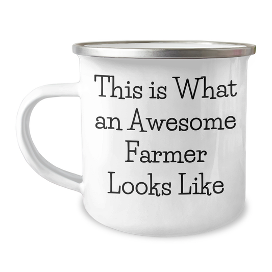 Funny Farmer Gifts for Men from Friends, Unique Camping Mugs for Graduation, 'This Is What An Awesome Farmer Looks Like' - Image 1