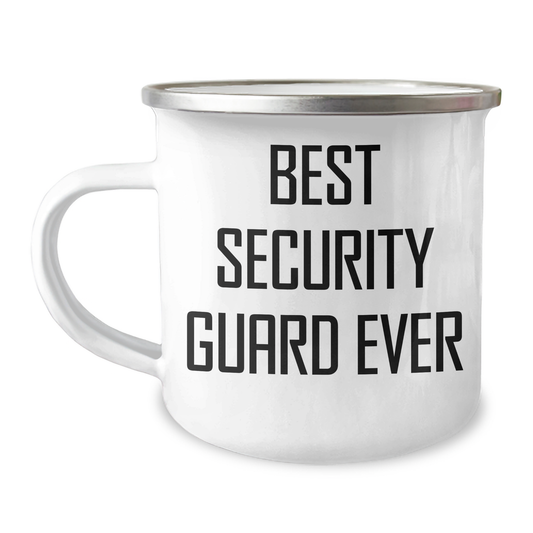 Funny Security Guard Gifts from Friends for Best Security Guard Ever Graduation Unique Gifts, 12 oz Camping Mug - Image 1