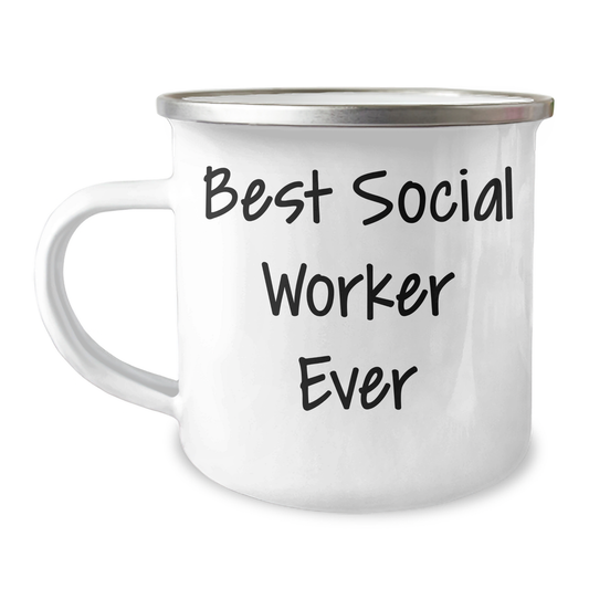 Funny Social Worker Gifts from Men - Best Social Worker Ever Quote Camping Mug for Father's Day - Image 1